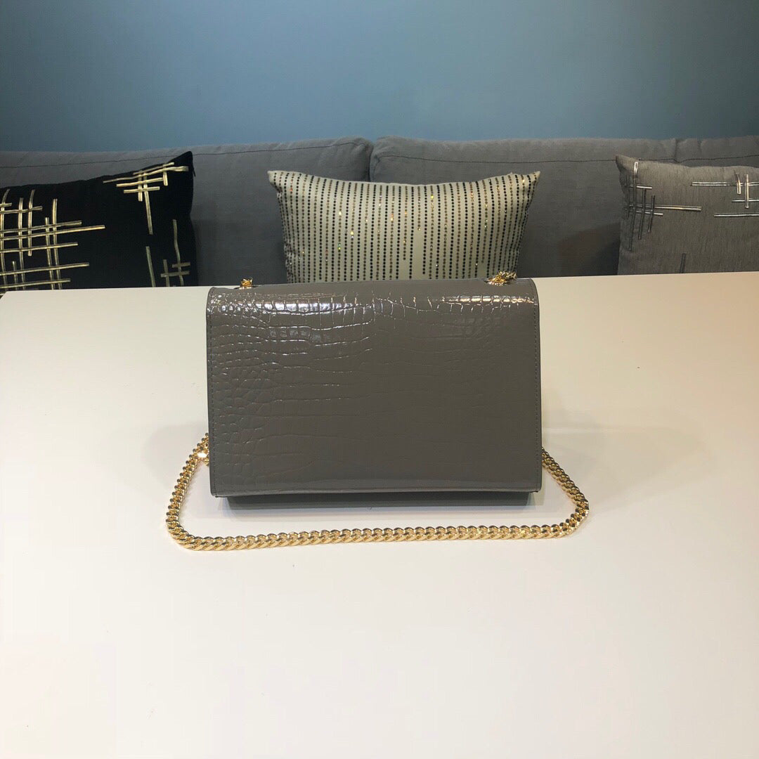YSSL Kate Small Chain Bag With Tassel In Embossed Green For Women 7.8in/20cm YSL 