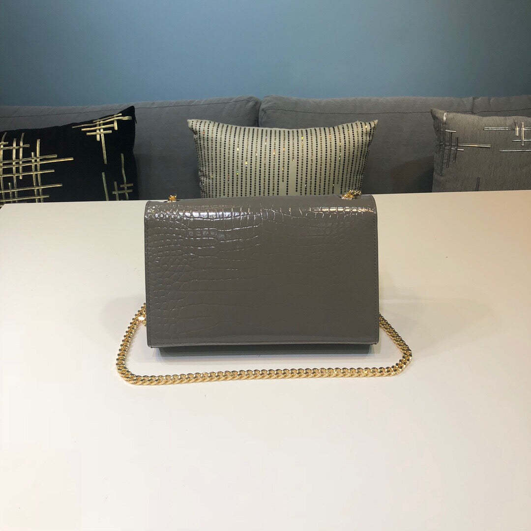 YSSL Kate Small Chain Bag With Tassel In Embossed Green For Women 7.8in/20cm YSL 