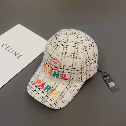 CC FANTASY TWEED MULTICOLOR LOGO BASEBALL CAP HAT WHITE