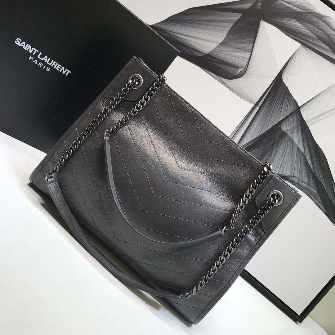 YSSL Niki Medium Shopping Bag Gray For Women 12.6in/32cm YSL 577999