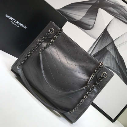 YSSL Niki Medium Shopping Bag Gray For Women 12.6in/32cm YSL 577999