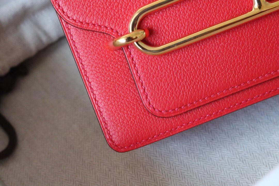 HM Evercolor Sac Roulis 23 Red For Women, Handbags, Shoulder Bags 9in/23cm