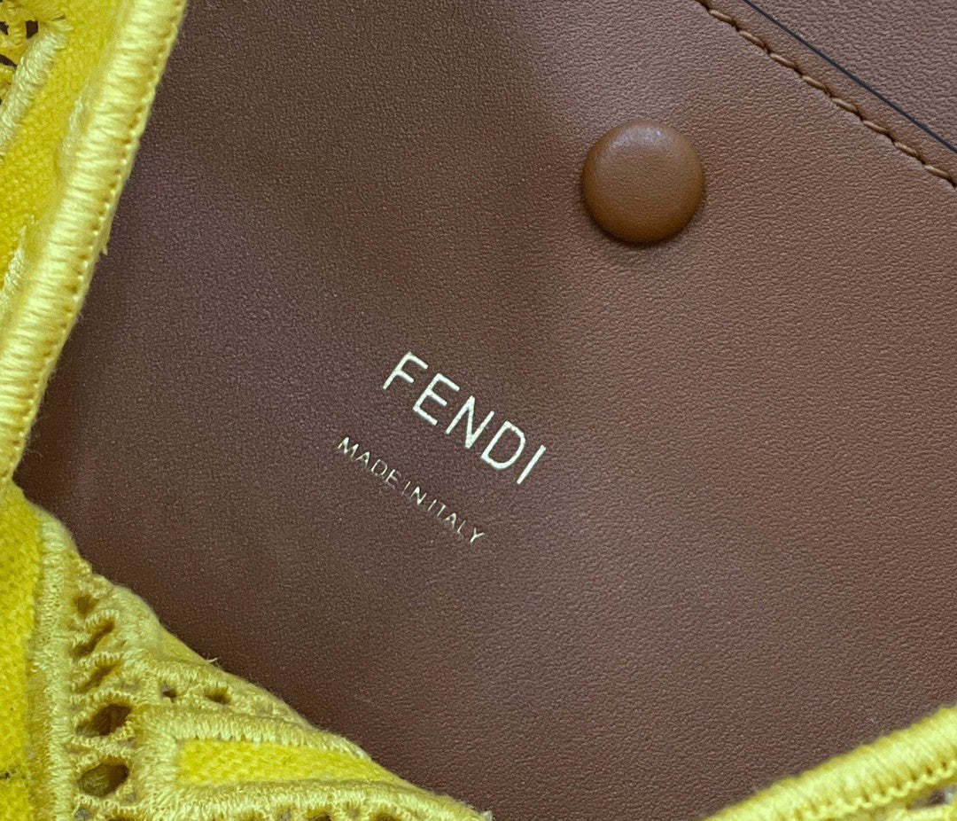 FI Baguette Yellow with Embroidery Medium Bag For Woman 28cm/11in
