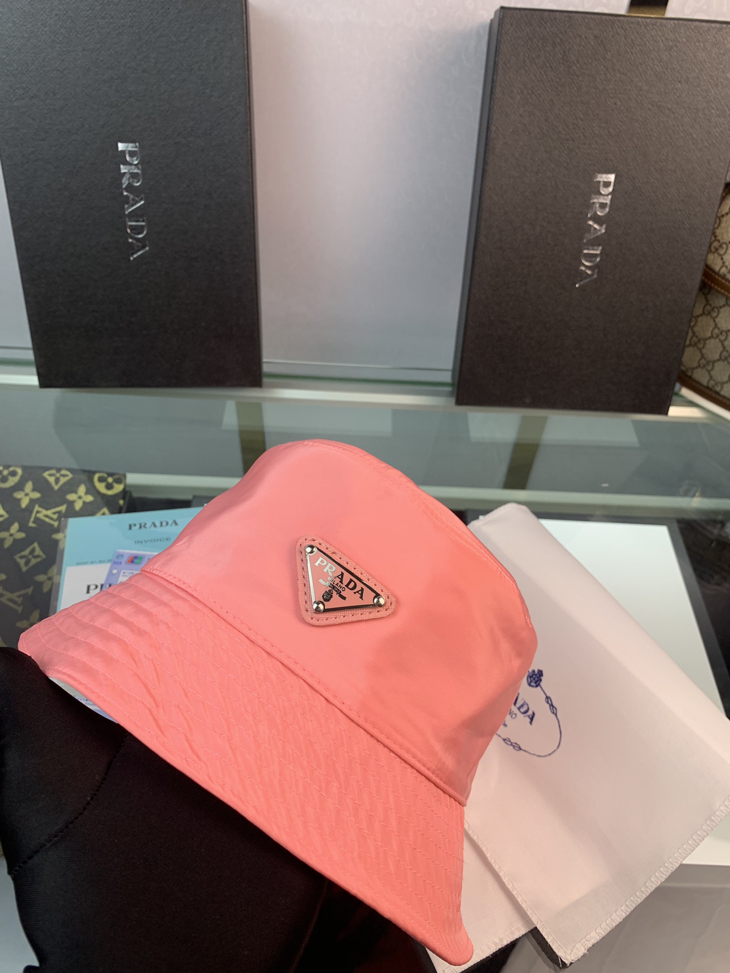 PD RENYLON BUCKET HAT SLIVER PINK