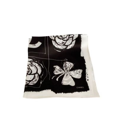 CC CC CAMELLIA SQUARE SCARF BLACK