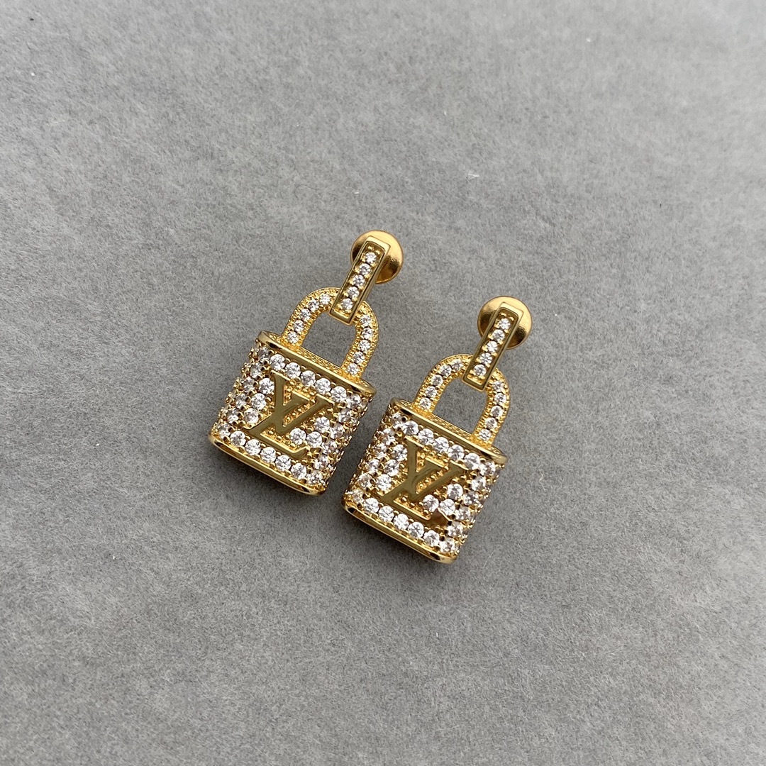 LV GOLD PADLOCK EARRINGS