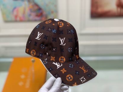 LV MONOGRAM PATTERN CAP BROWN