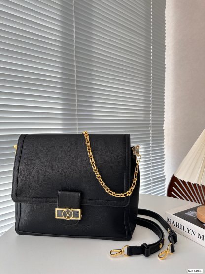 LV DAUPHINE BAG WITH CHAIN BLACK 34CM
