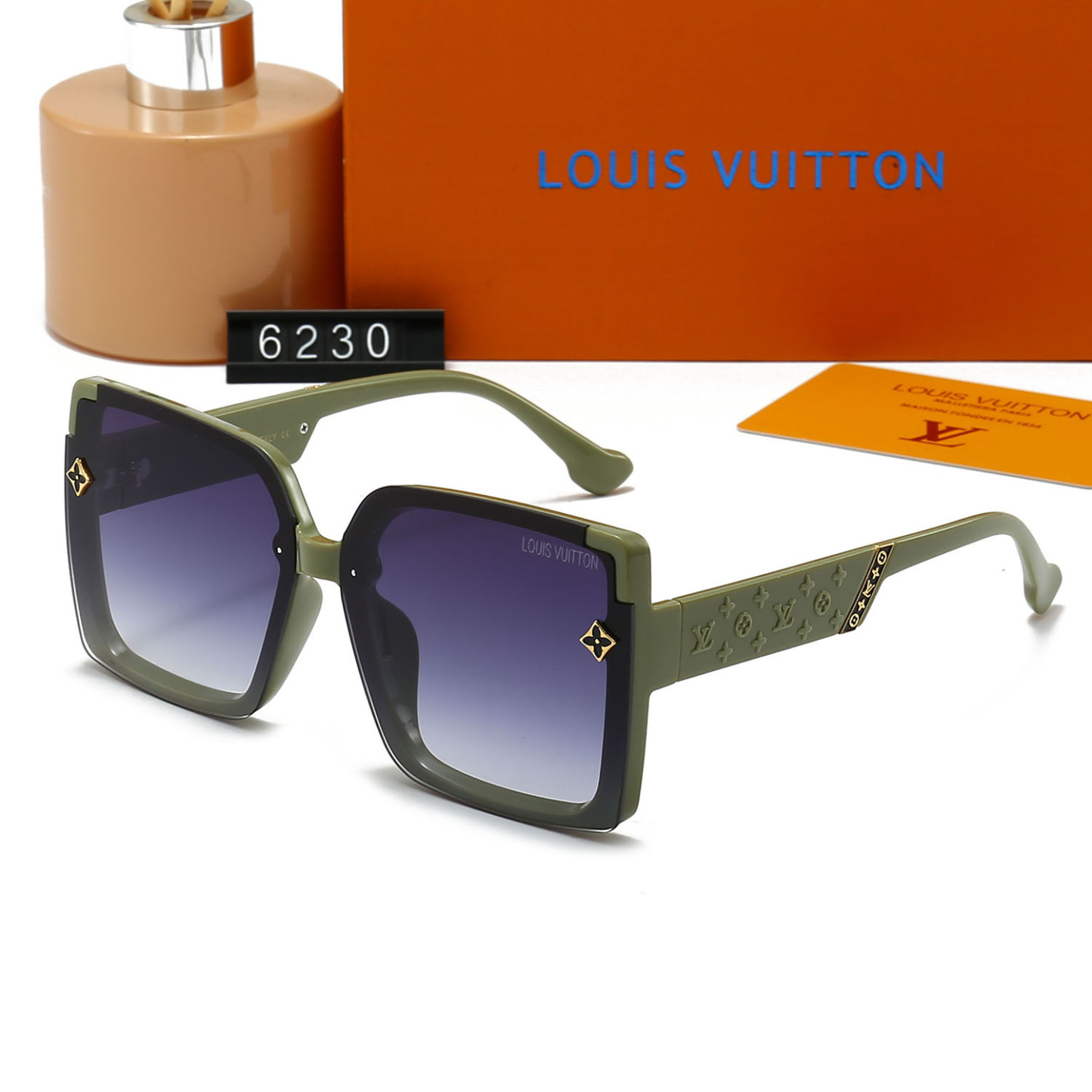 LV MONOGRAM SQUARE GLASSES GREEN