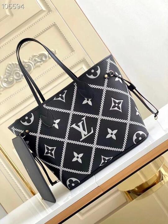 LV Neverfull MM Monogram Empreinte Black For Women,  Tote Bags 12.2in/31cm LV M46040