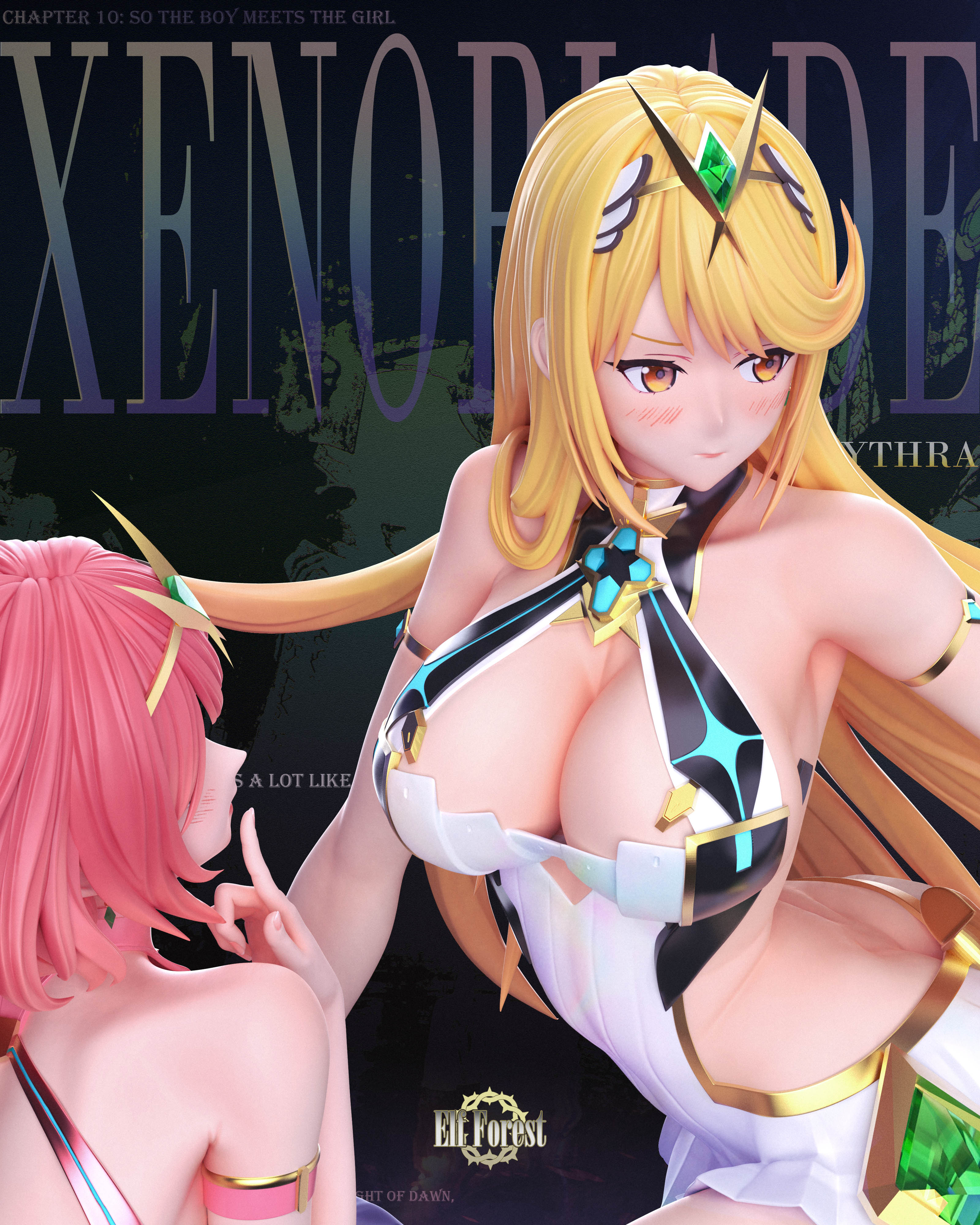 Xenoblade Blade Pyra and Mythra 1/6 and 1/4 statues GK (adults 18+), Elf Forest, studio, pre-sale