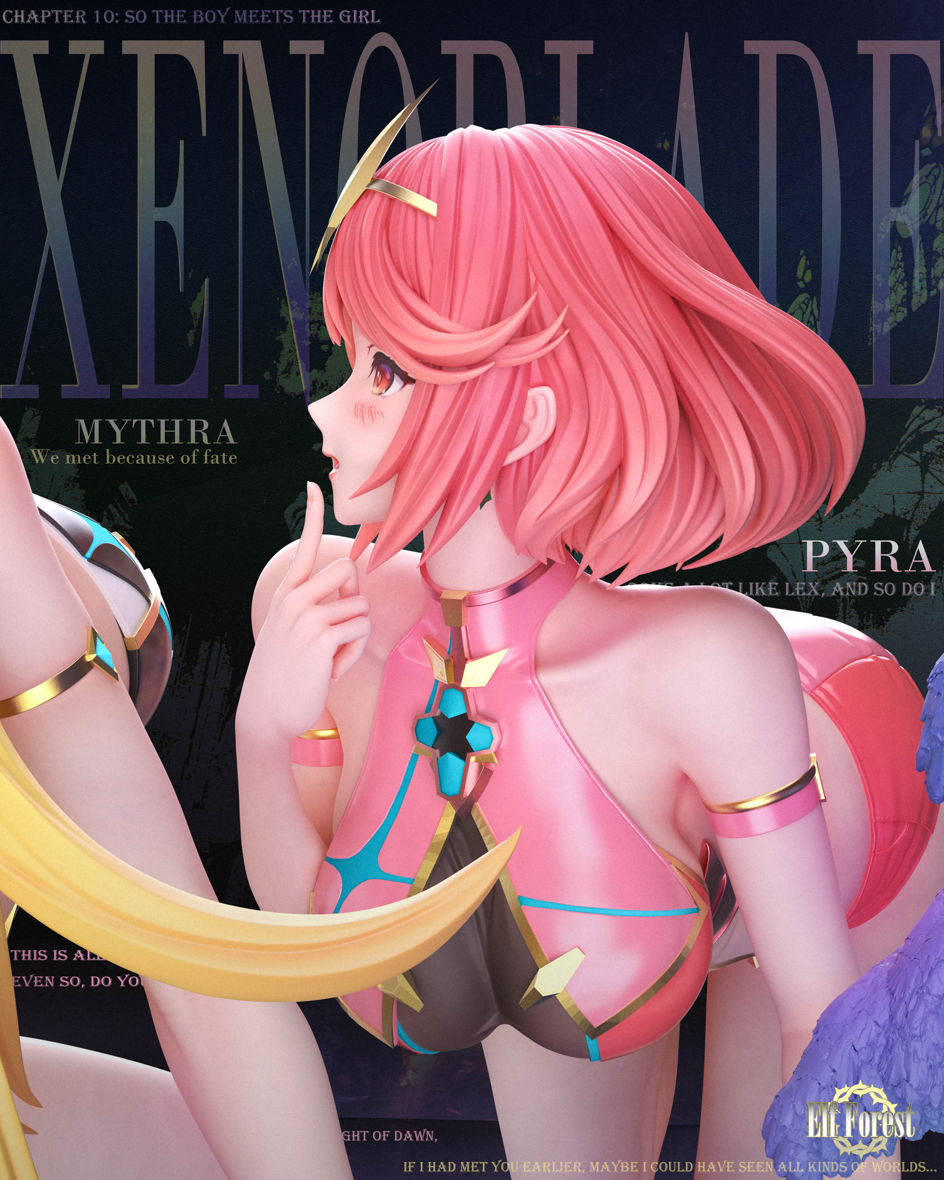 Xenoblade Blade Pyra and Mythra 1/6 and 1/4 statues GK (adults 18+), Elf Forest, studio, pre-sale