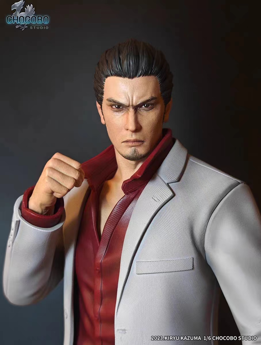 In stock-Yakuza-Kazuma Kiryu White version & blackboard 1/6 statue GK, CHOCOBO studio