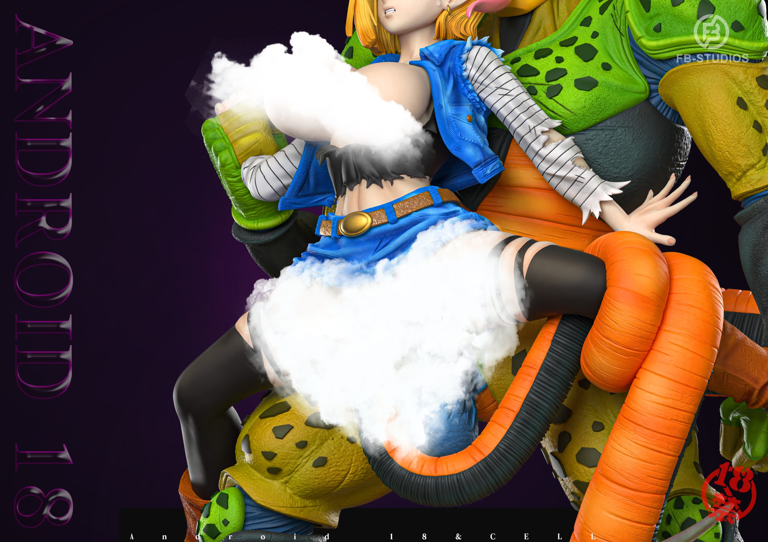 Dragon Ball Android 18 & Cell Statue (GK) Figure(Adult 18+)-FB Studio Pre-sale