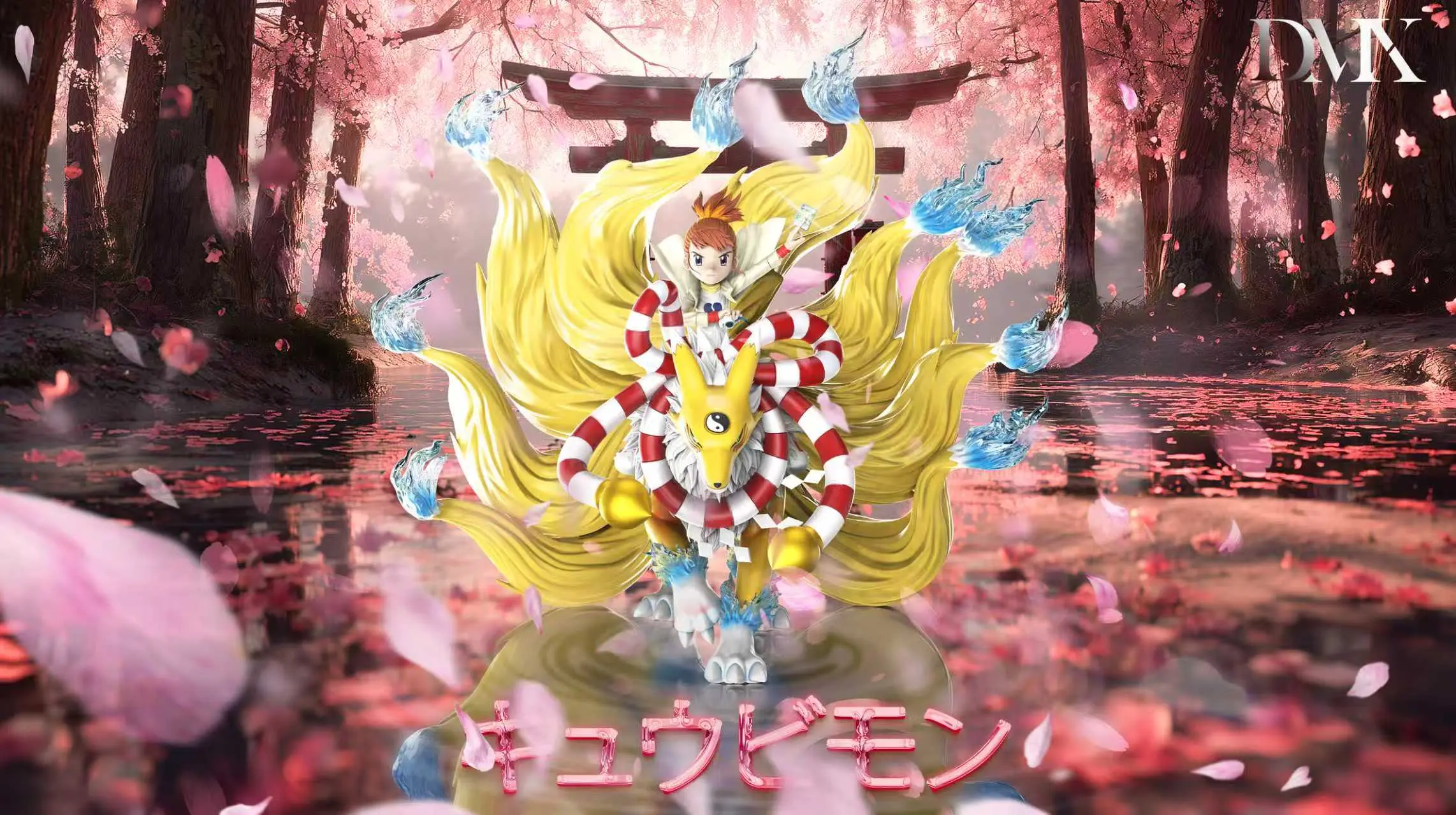 DMX Studio - Digimon Adventure 3 Makino Ruki & Kyubimon & Renamon Statue(GK)