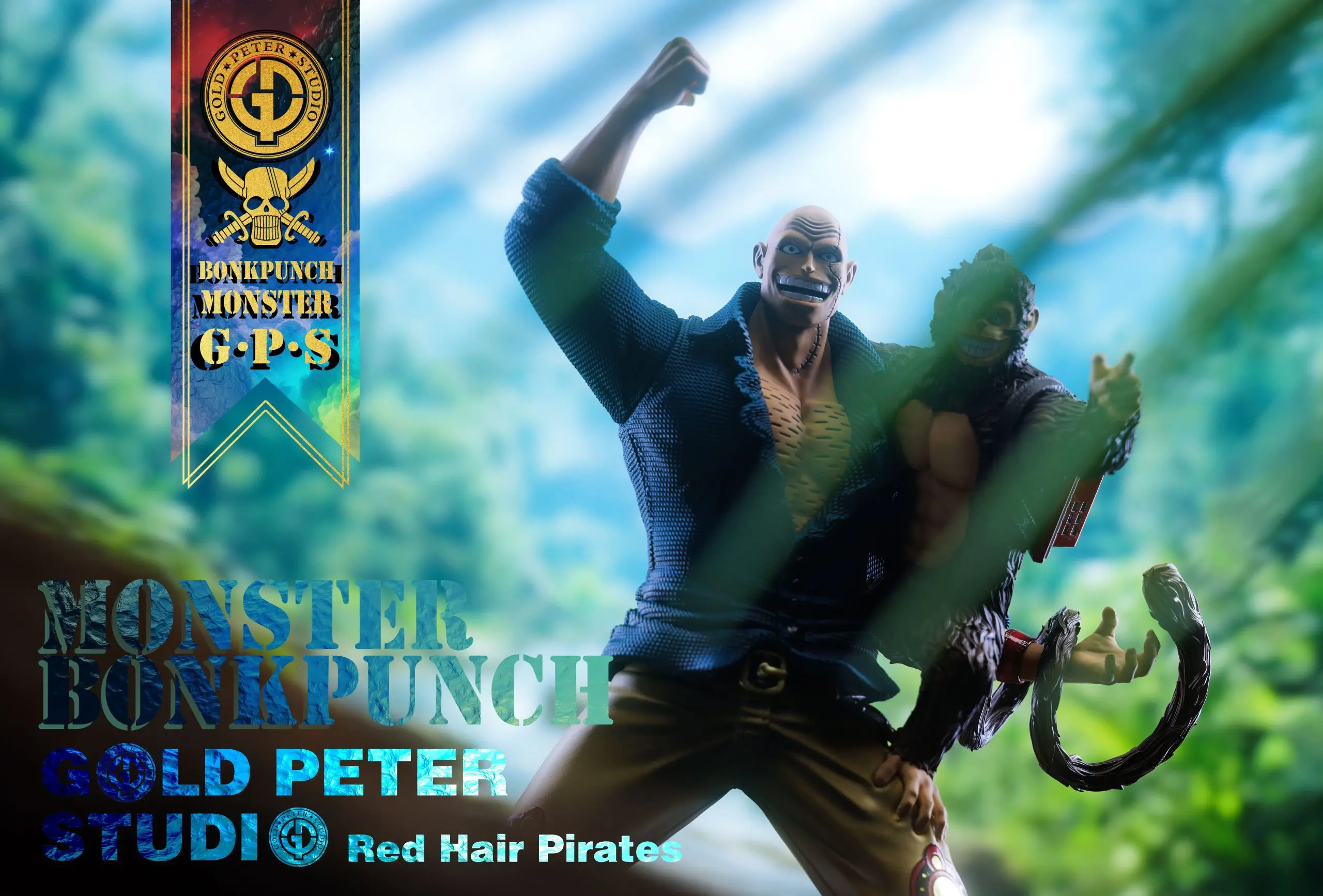 Gold Peter Studio - One Piece Red Hair Pirates Bonk Punch X Monster Statue(GK) 