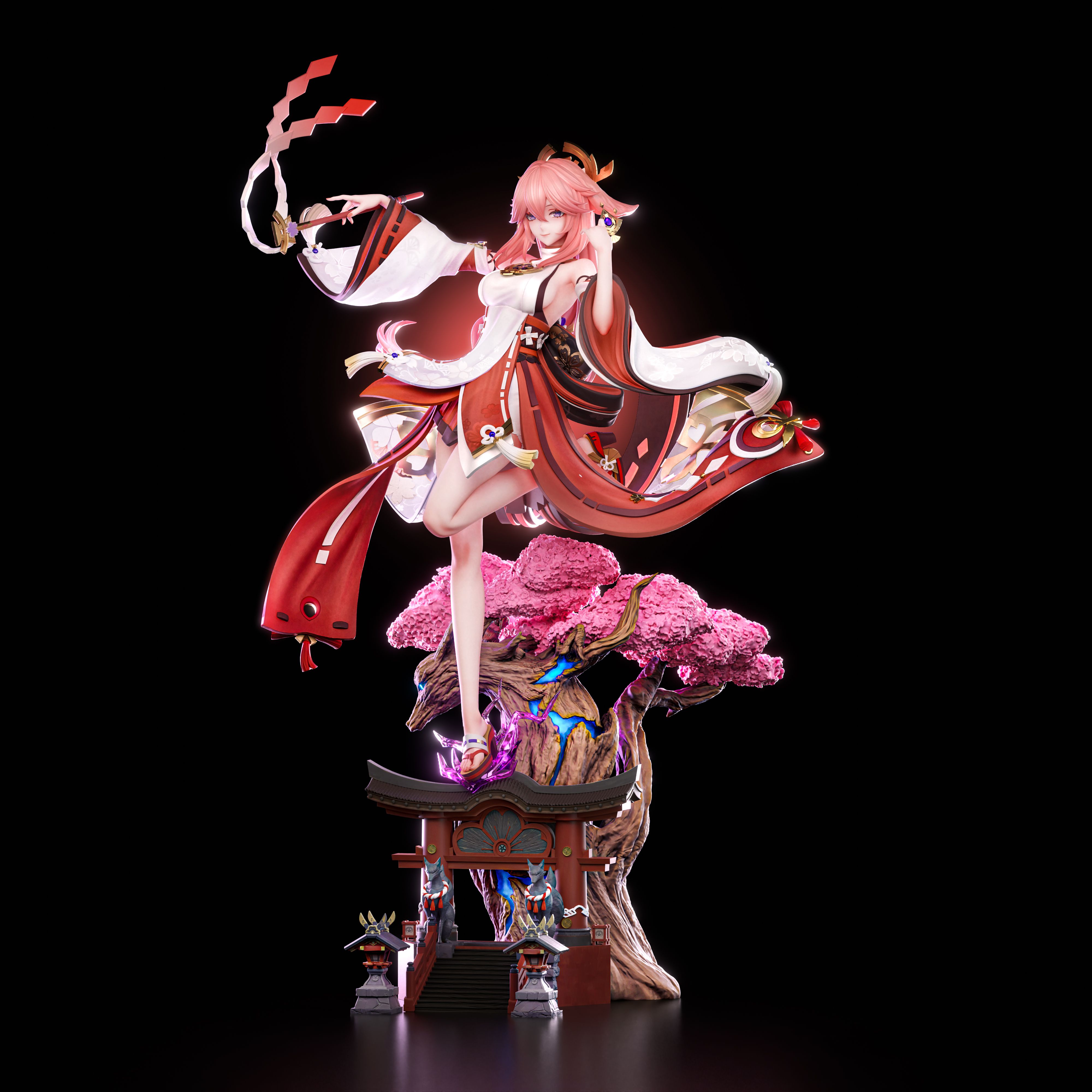 Hakimi Studio - Genshin Impact Raiden Shogun X Yae Miko Statue 