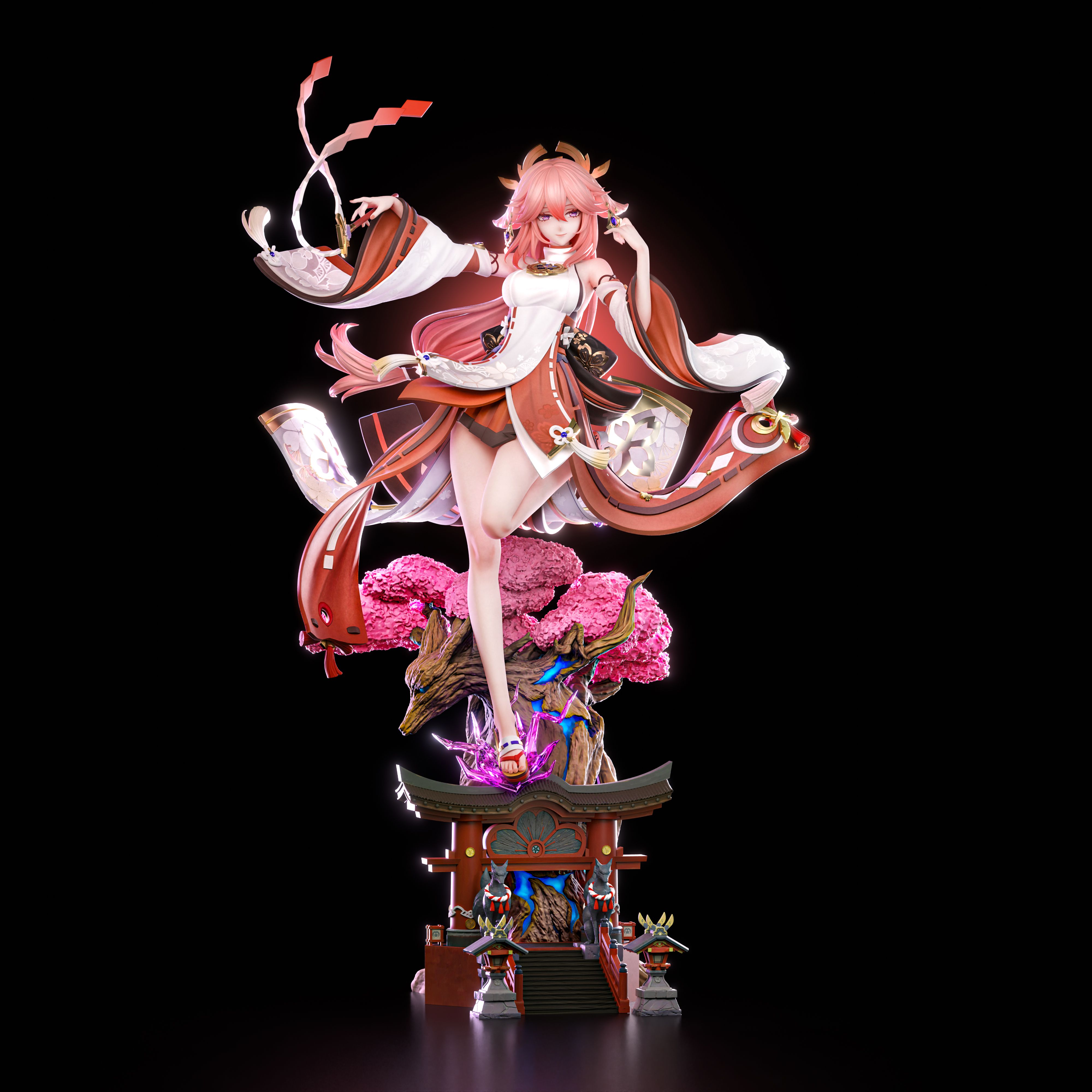 Hakimi Studio - Genshin Impact Raiden Shogun X Yae Miko Statue 