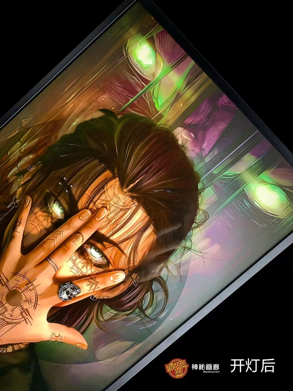 IN-STOCK -Decorative Painting of Eren with Black Tech Light Guide Advancing,Mystical Art Studio 