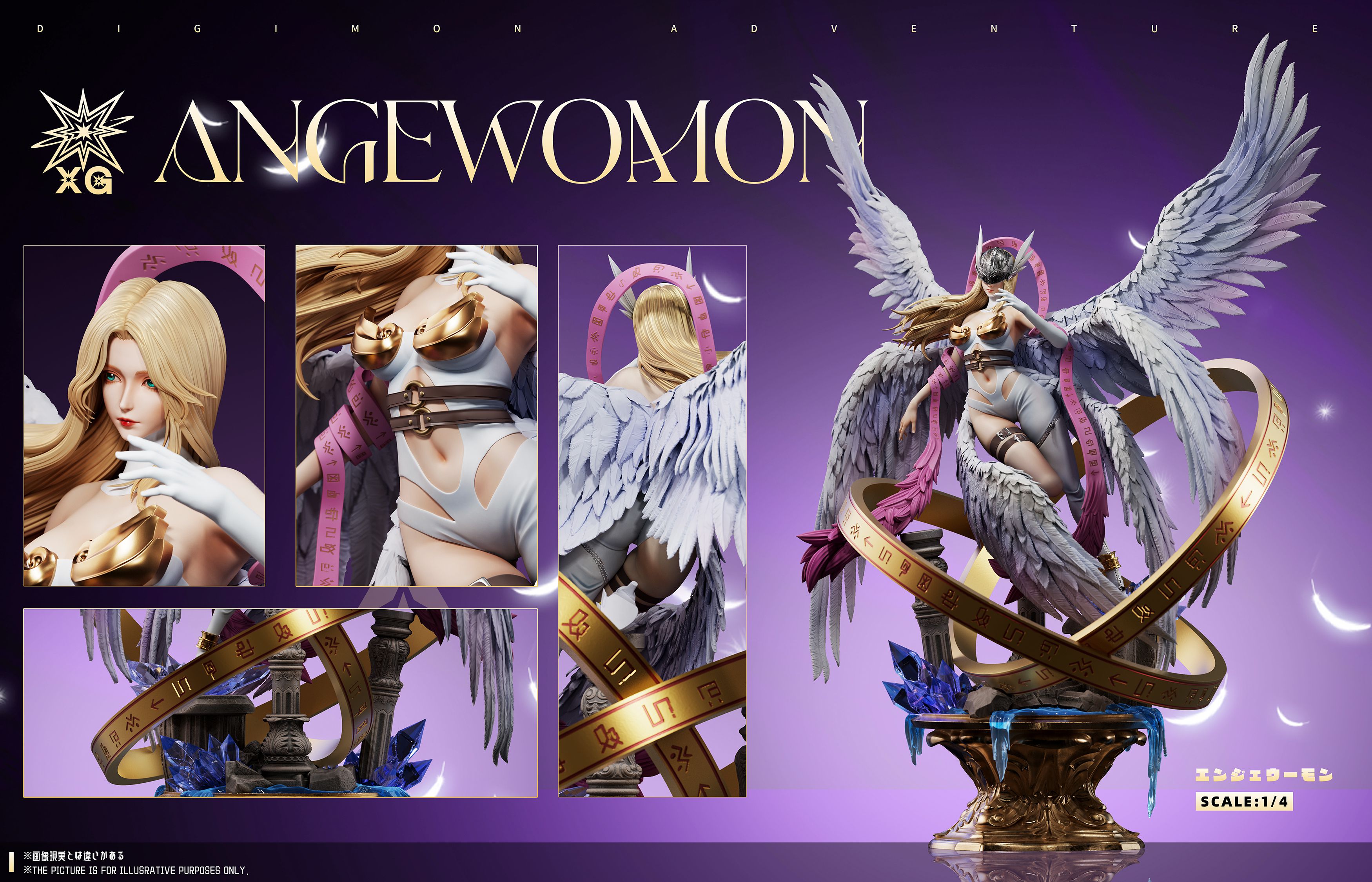 Digimon Angewomon 1/4 & 1/6 Statue GK -XG Studio, Pre-sale