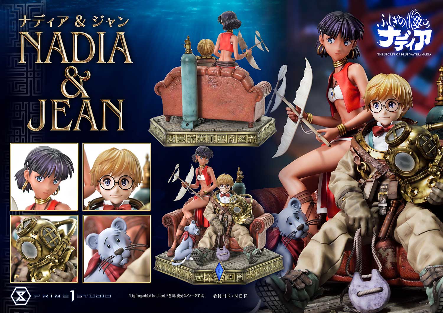 THE SECRET OF BLUE WATER-NADIA NADIA and JEAN Statue GK-Prime 1 Studio Pre-sale