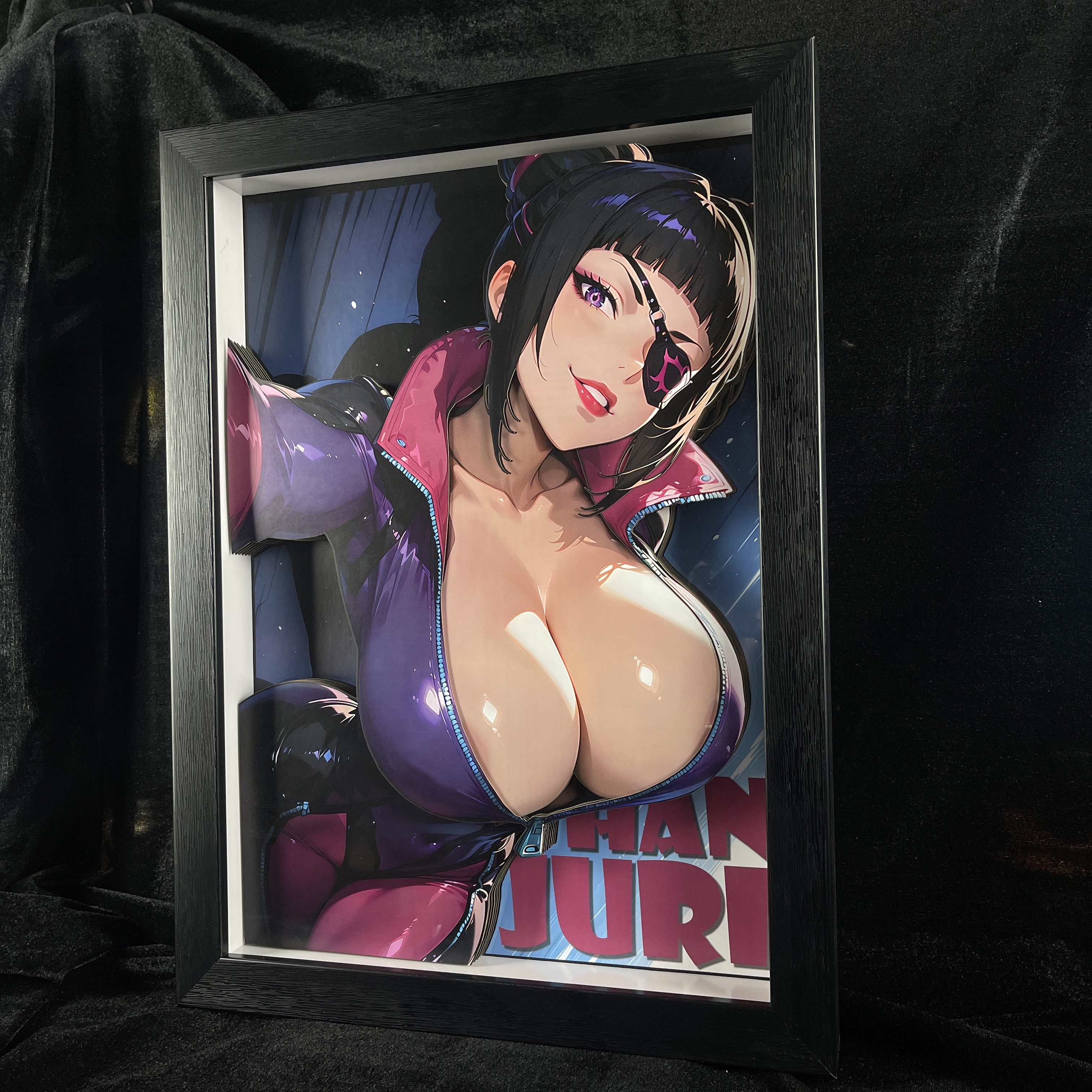 In stock-Street Fighter Han Juri 3D Decorative Paintings Statue GK Figure(Adult 18+ Female)-B&W Studio Pre-sale-KWII-GK