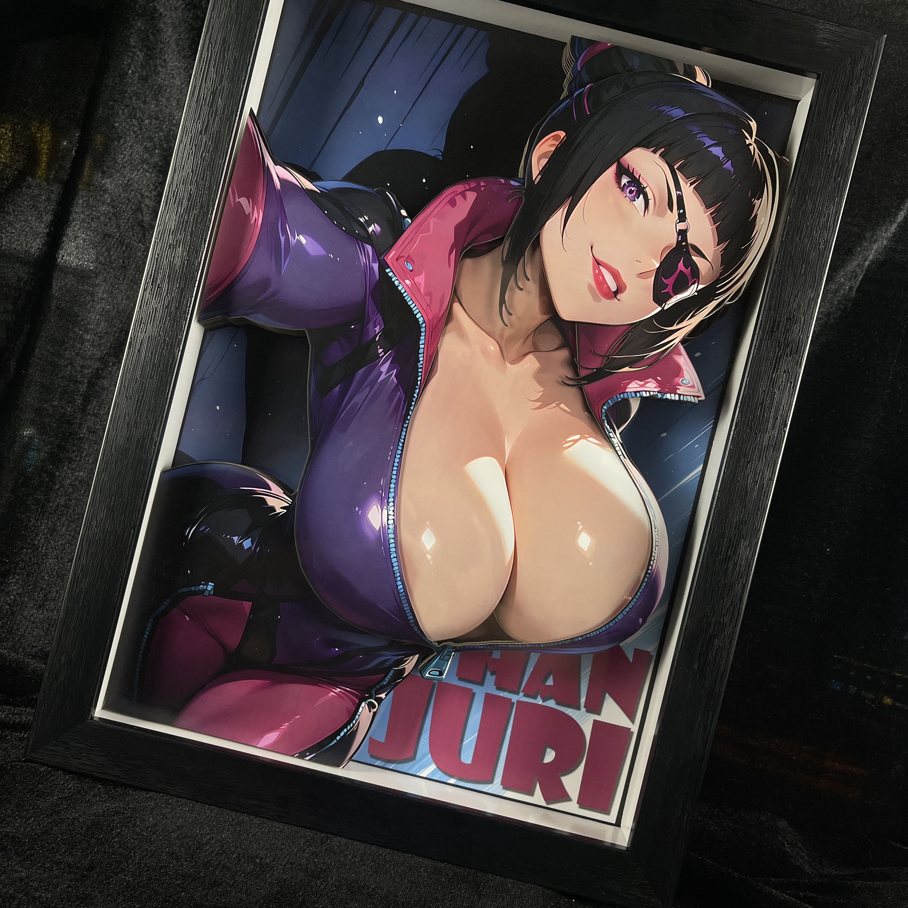In stock-Street Fighter Han Juri 3D Decorative Paintings Statue GK Figure(Adult 18+ Female)-B&W Studio Pre-sale-KWII-GK