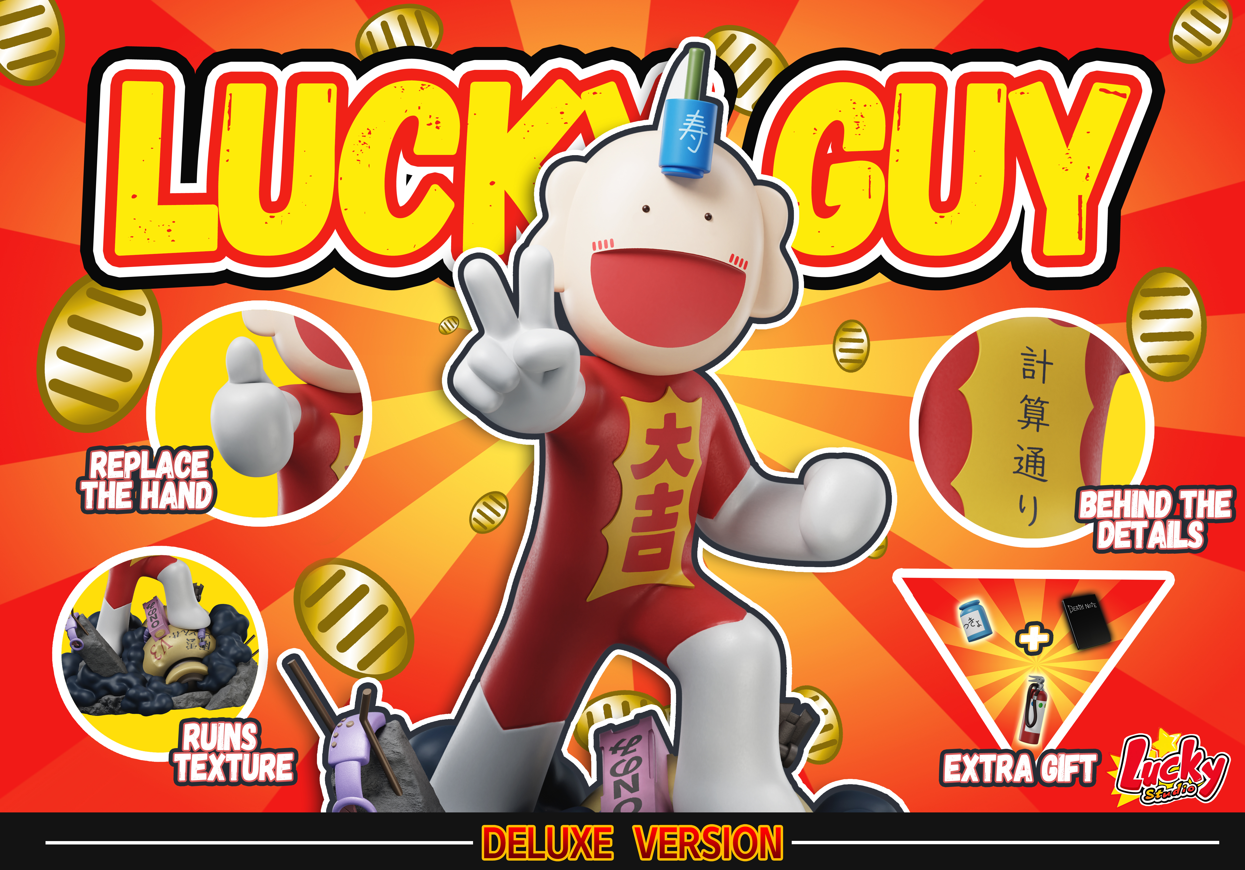 Tottemo! Luckyman Luckyman Statue GK-Lucky Studio Pre-sale