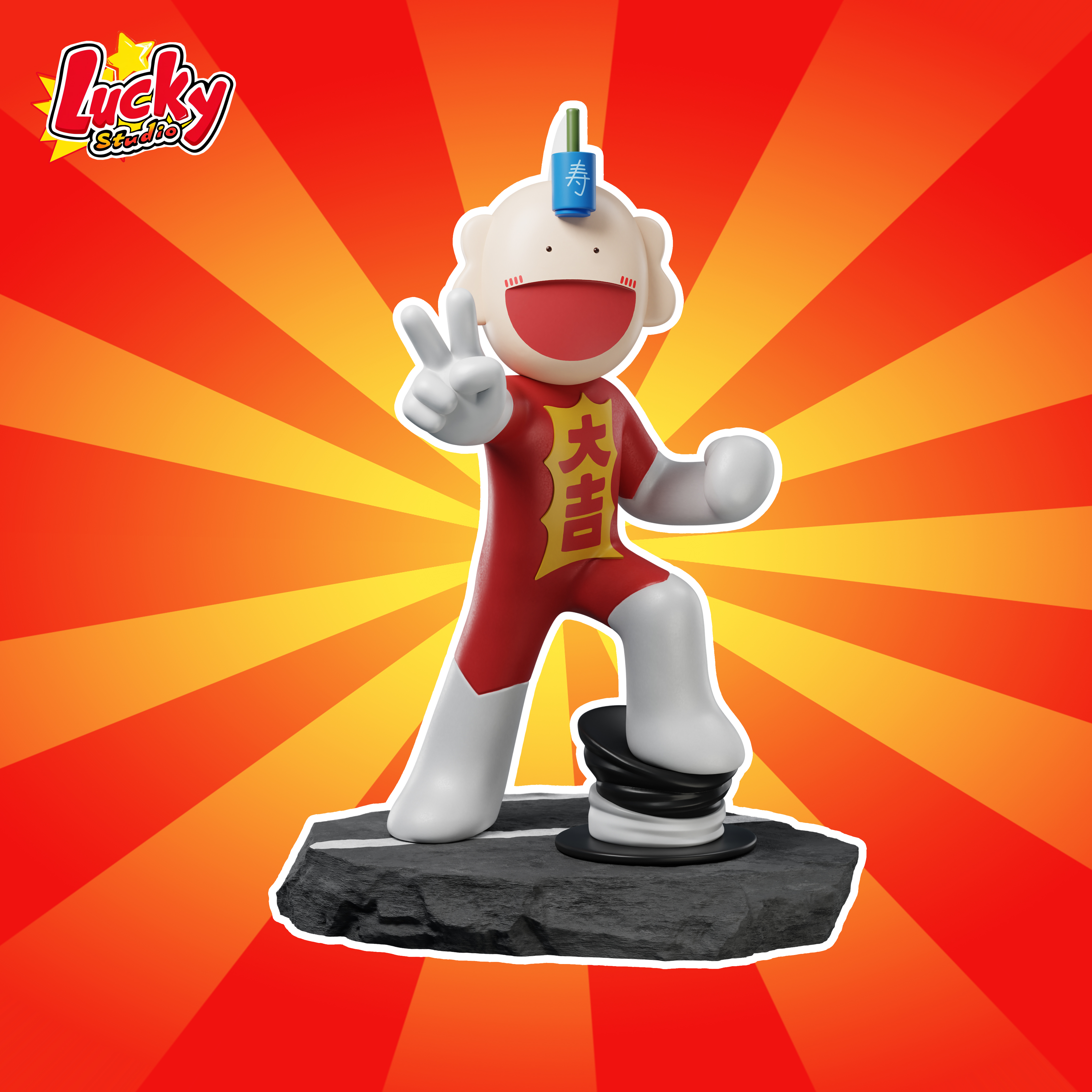 Tottemo! Luckyman Luckyman Statue GK-Lucky Studio Pre-sale