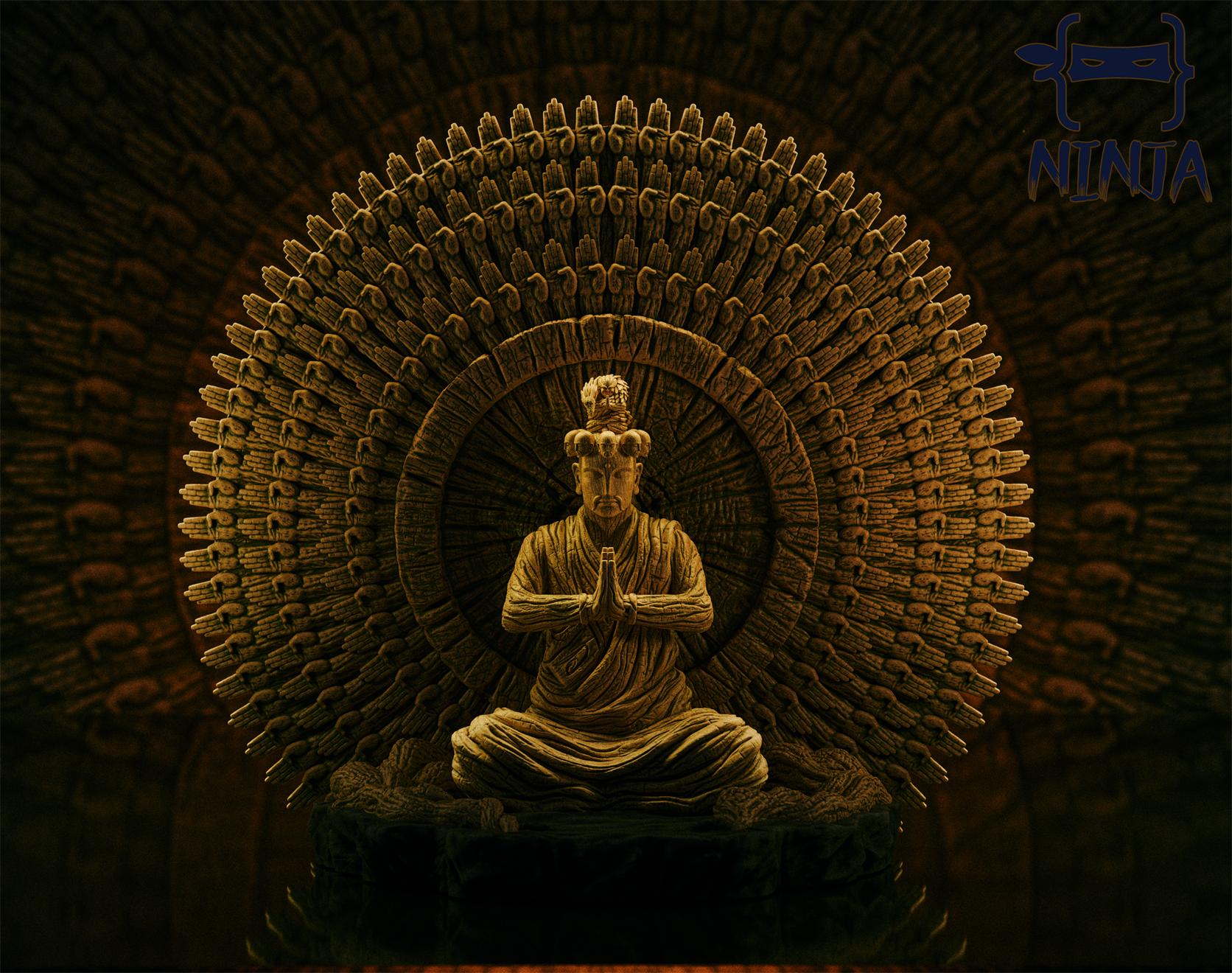 Naruto Sage Art Wood Release True Several Thousand Hands Statue(GK)-NINJA Studio Pre-sale