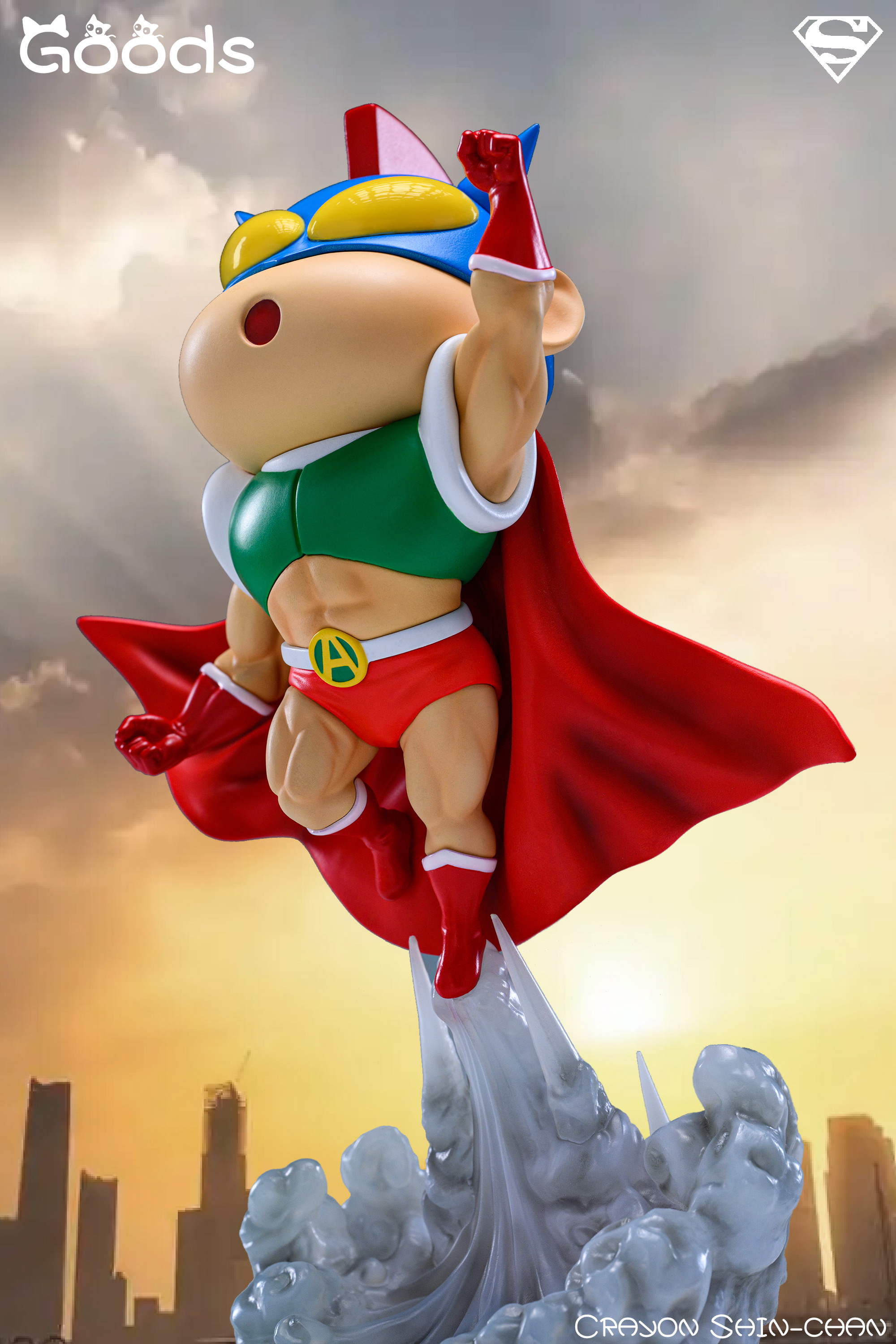Dynamic Superman Crayon Shin-chan Night Light Trendy Toy Figure Statue (GK)-GOODS Studio Pre-sale