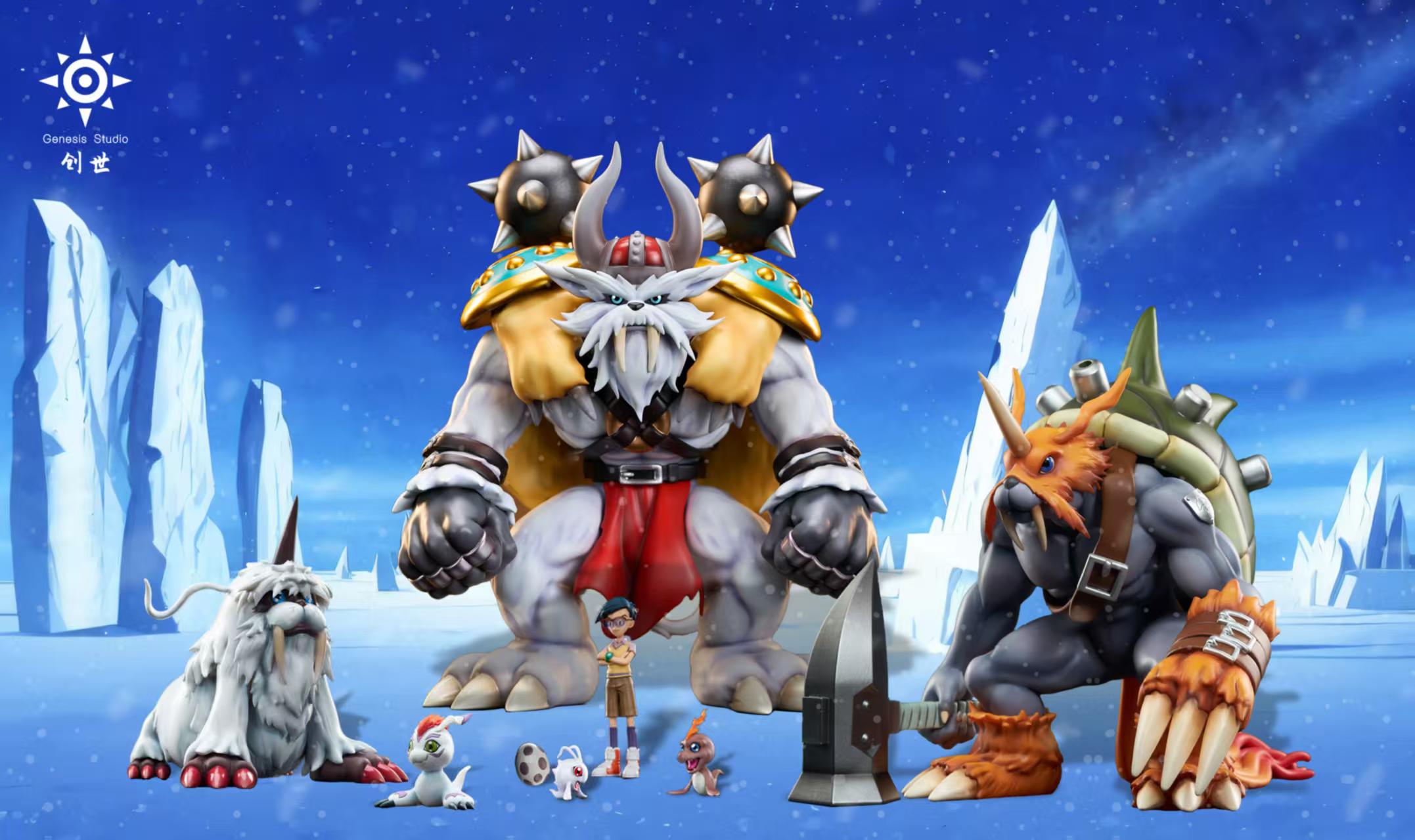 Digimon Joe Kido & Bukamon & Pitchmon & DigiTama Statue(GK)-Genesis Studio