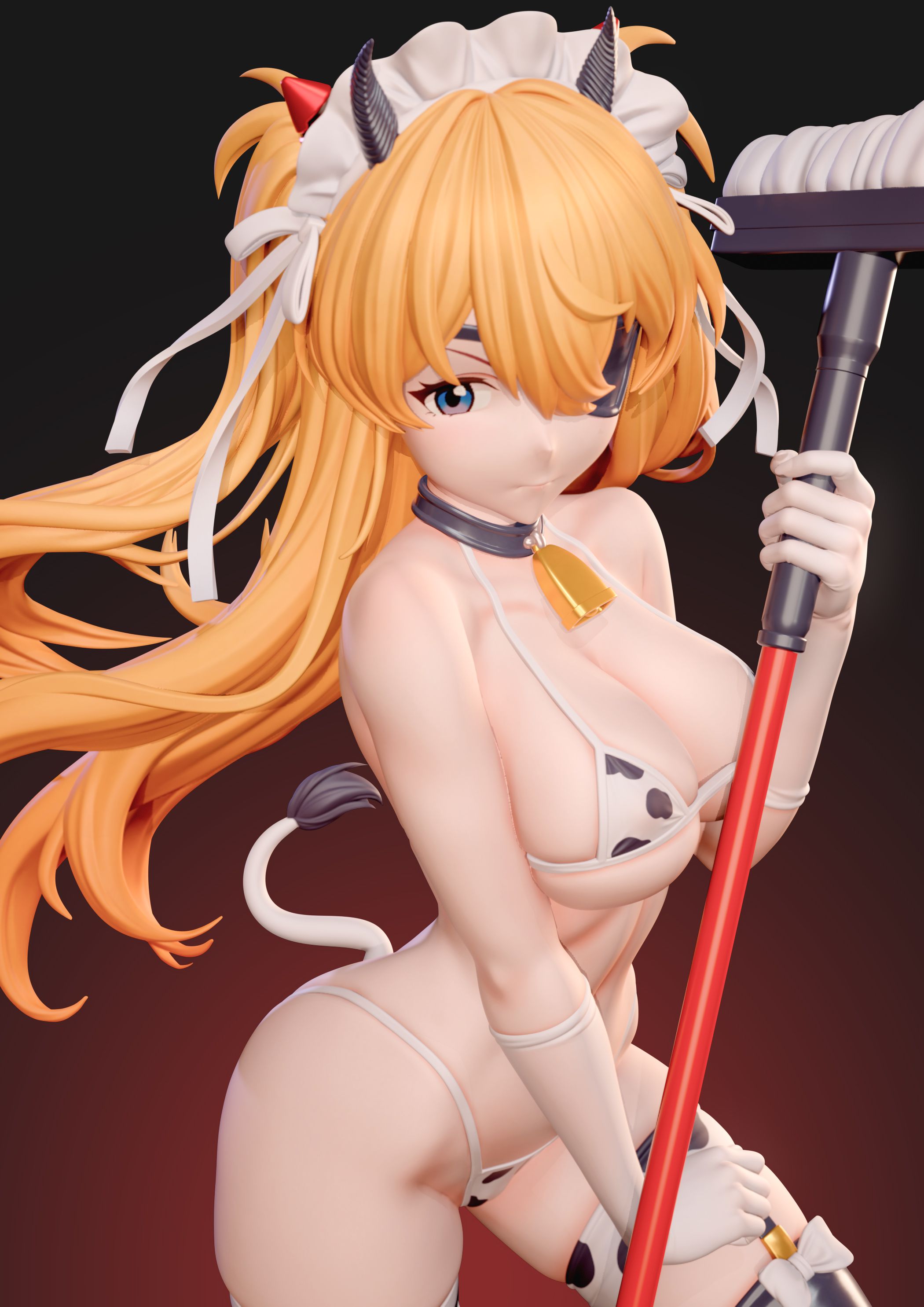 Neon Genesis Evangelion Soryu Asuka Langley Cow Maid 1/6 Statue (GK) -ZiYe Studio