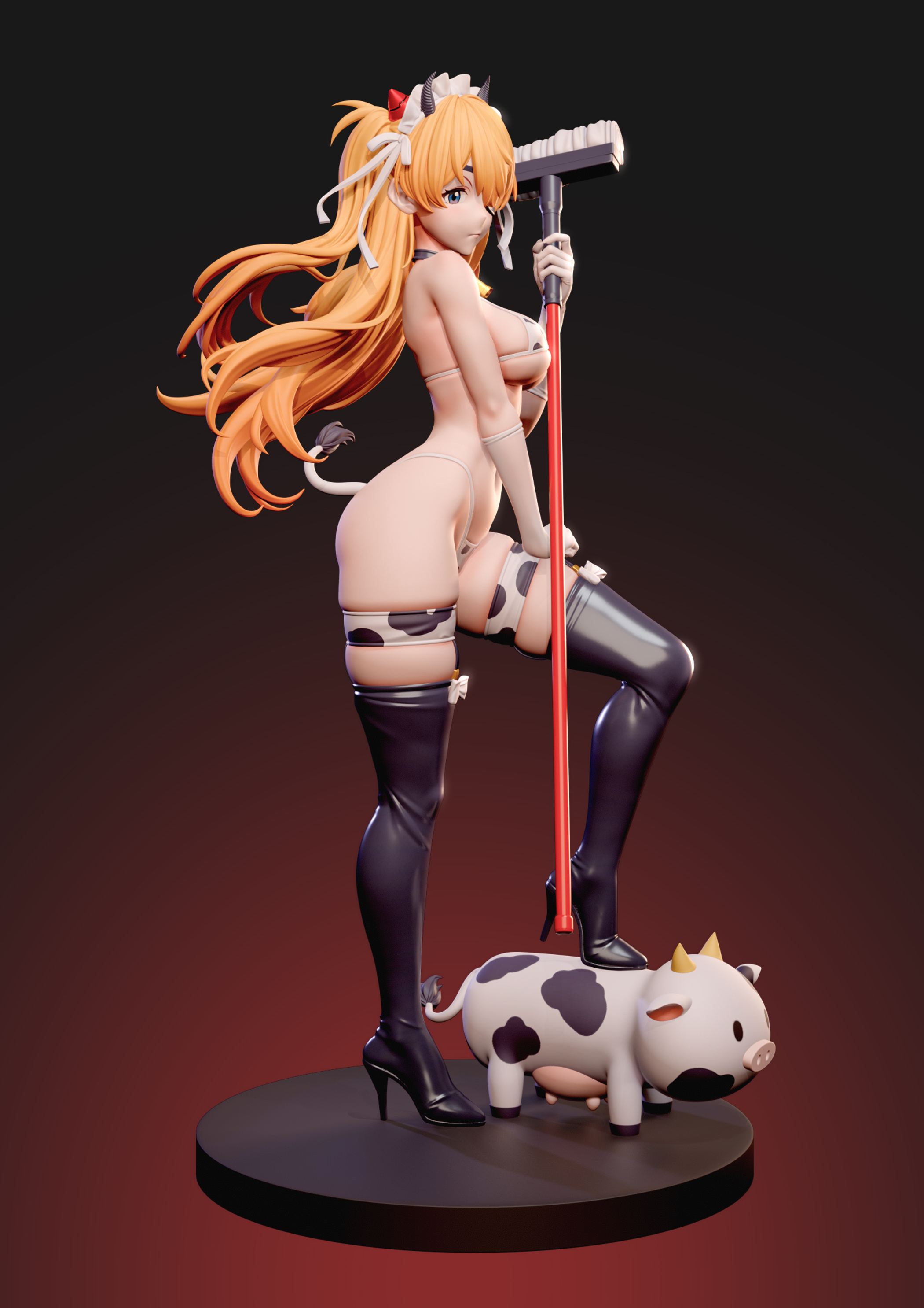 Neon Genesis Evangelion Soryu Asuka Langley Cow Maid 1/6 Statue (GK) -ZiYe Studio