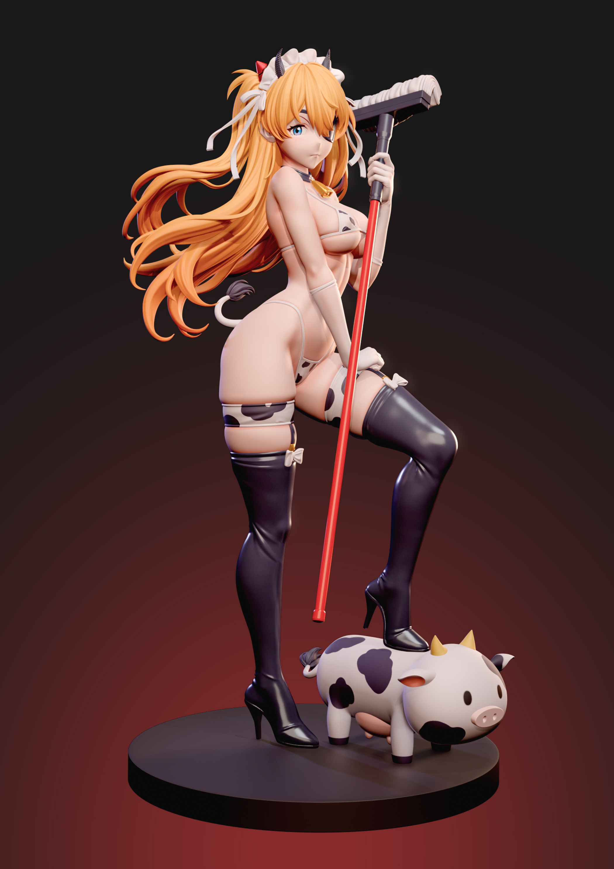 Neon Genesis Evangelion Soryu Asuka Langley Cow Maid 1/6 Statue (GK) -ZiYe Studio