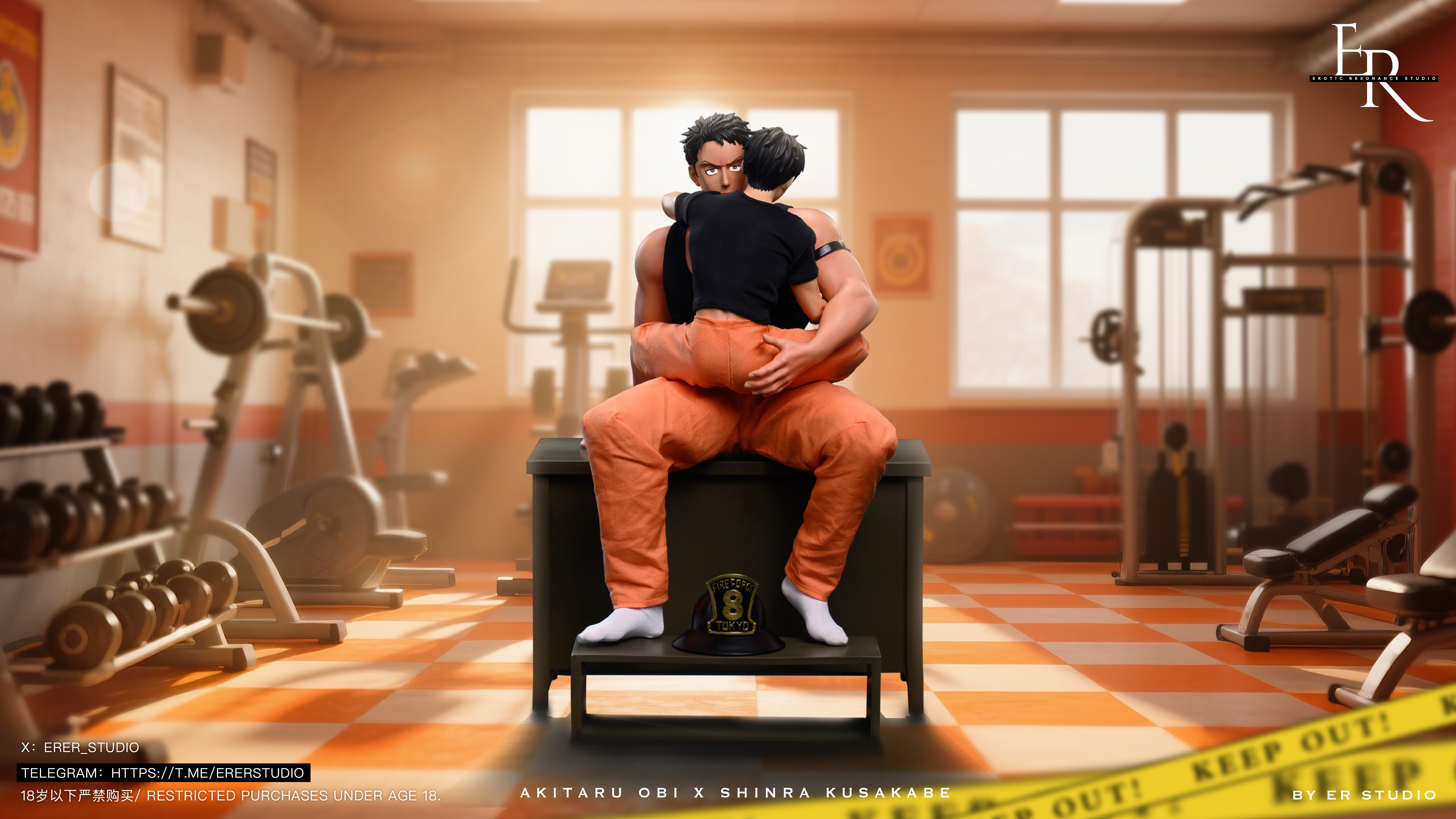 Fire Force - Captain's Special Training (Akitaru Obi & Shinra Kusakabe) Statue (GK) (Adult 18+) - Erotic Resonance Studio-KWII-GK