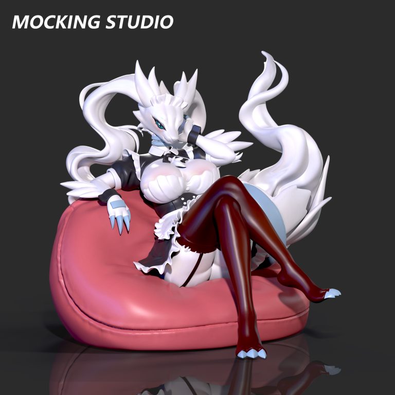 Pokemon Sexy Sports Reshiram and Maid White Dragon Reshiram Statue(GK)-Zhu Yi Wan Jia Studio