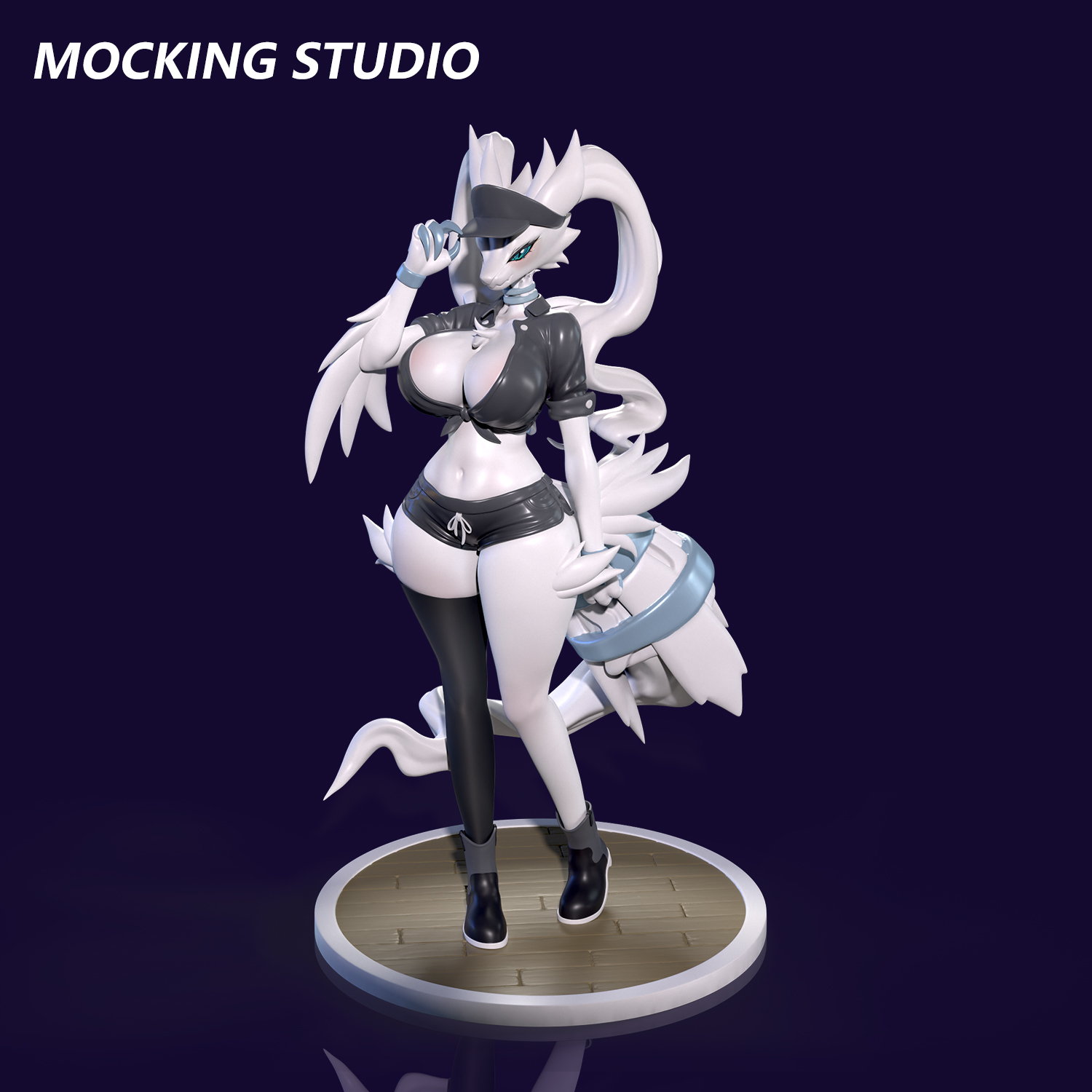 Pokemon Sexy Sports Reshiram and Maid White Dragon Reshiram Statue(GK)-Zhu Yi Wan Jia Studio
