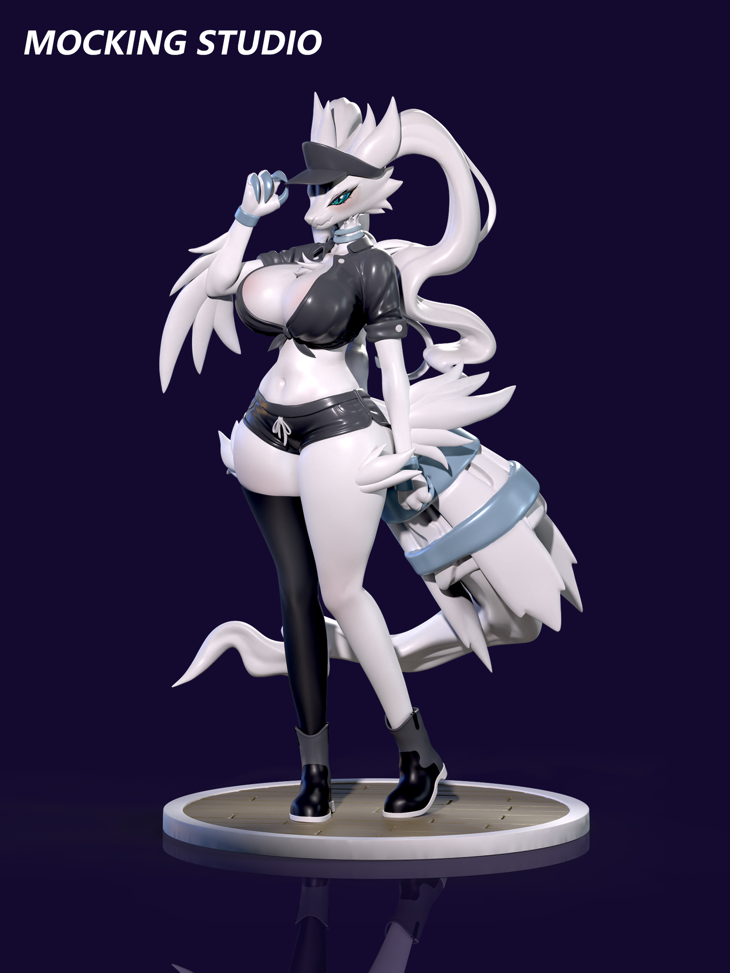 Pokemon Sexy Sports Reshiram and Maid White Dragon Reshiram Statue(GK)-Zhu Yi Wan Jia Studio