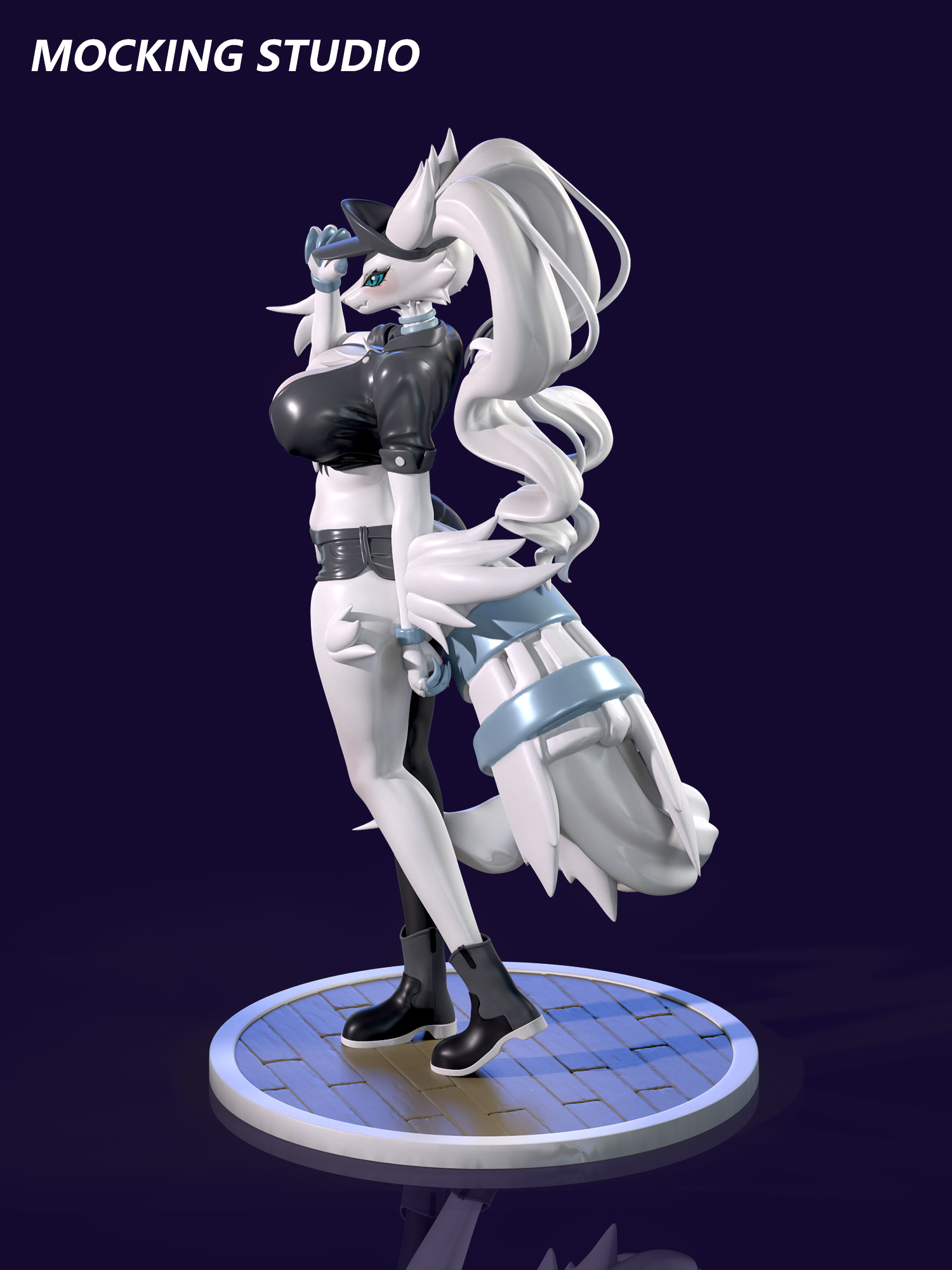 Pokemon Sexy Sports Reshiram and Maid White Dragon Reshiram Statue(GK)-Zhu Yi Wan Jia Studio