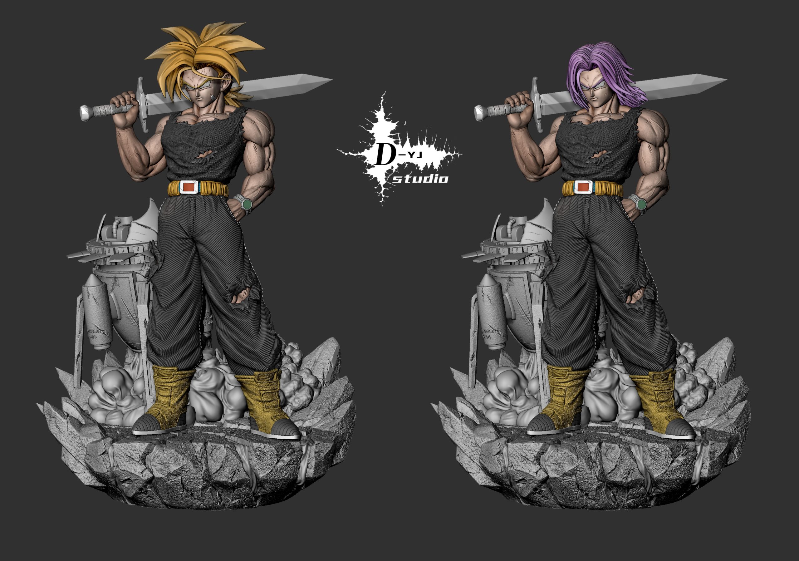 Dragon Ball Sword Carrying Trunks Statue(GK)-D-YJ Studio 