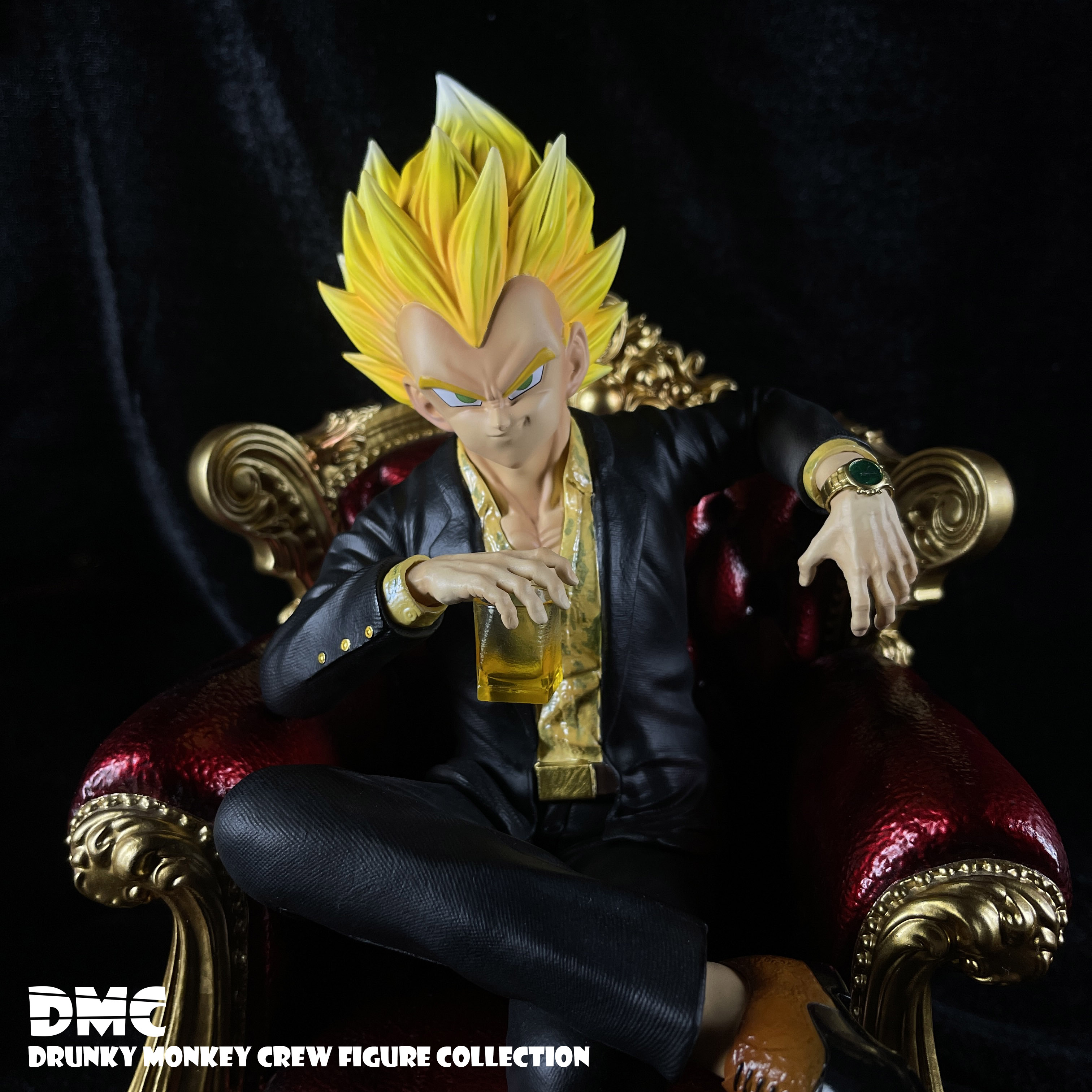 In stock-Dragon Ball-Yakuza Saiyan Series Vegeta Statue (GK)-DMC Drunken Monkey Group