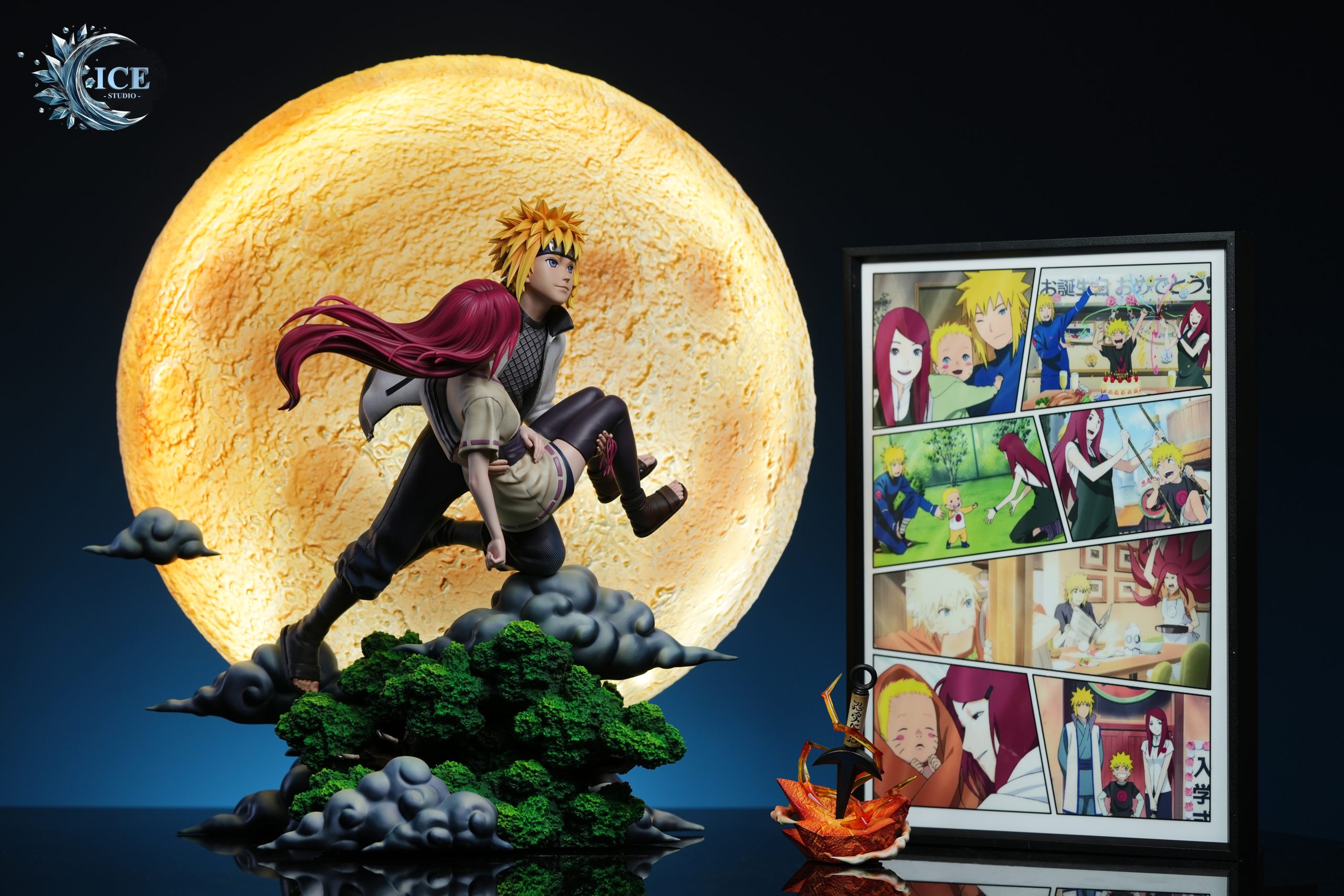 Naruto Minato & Kushina Under the Moon Statue(GK) - ICE Studio 