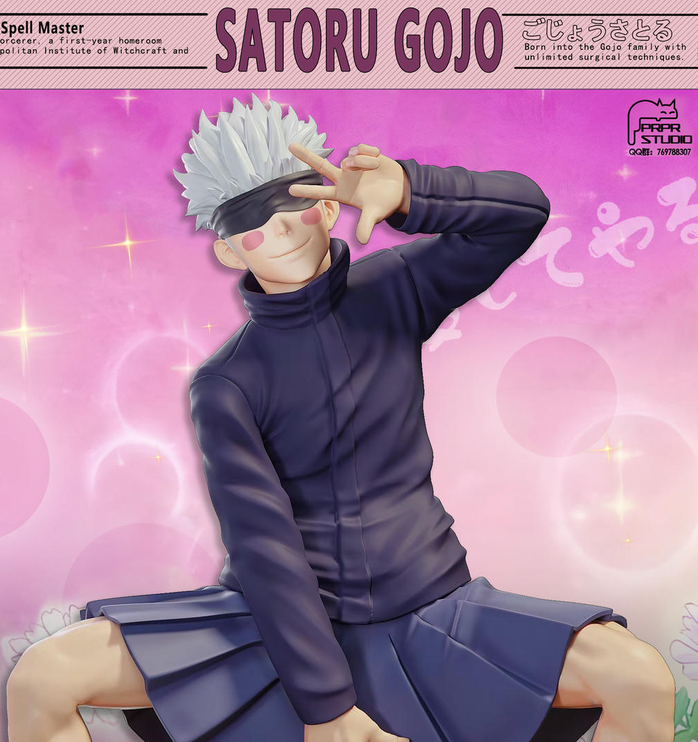 Jujutsu Kaisen Funny Series #2 Satoru Gojo in a JK Skirt Iconic Anime Scene Statue(GK) - PRPR Studio
