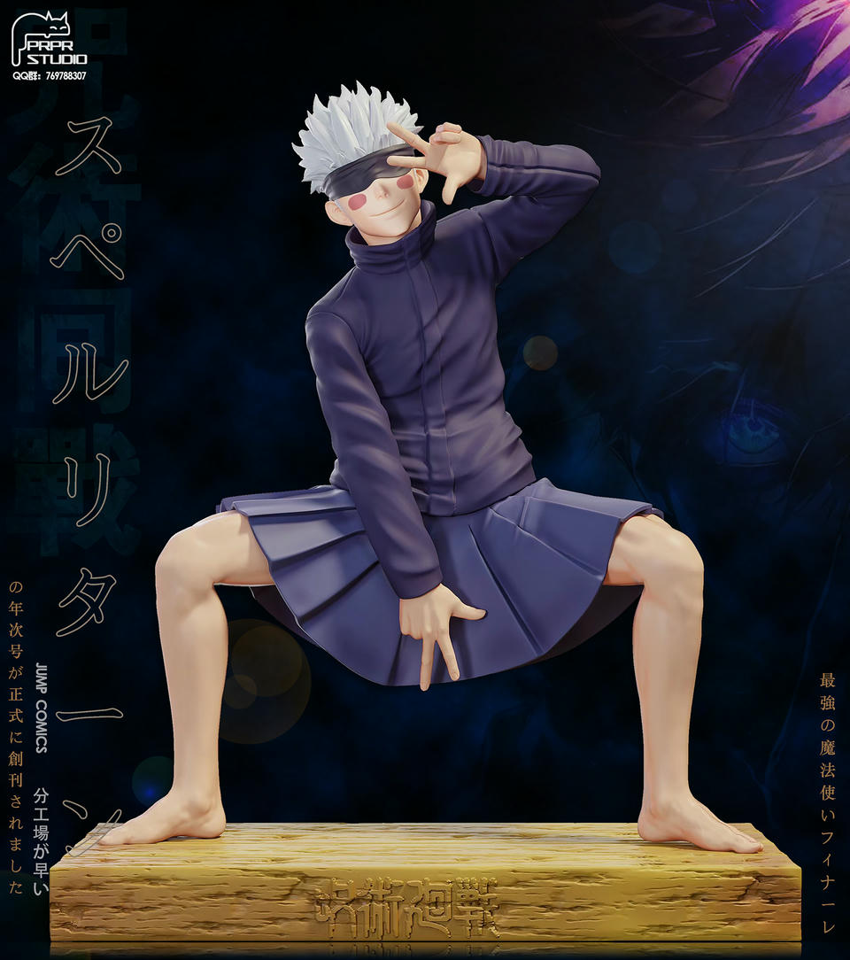 Jujutsu Kaisen Funny Series #2 Satoru Gojo in a JK Skirt Iconic Anime Scene Statue(GK) - PRPR Studio