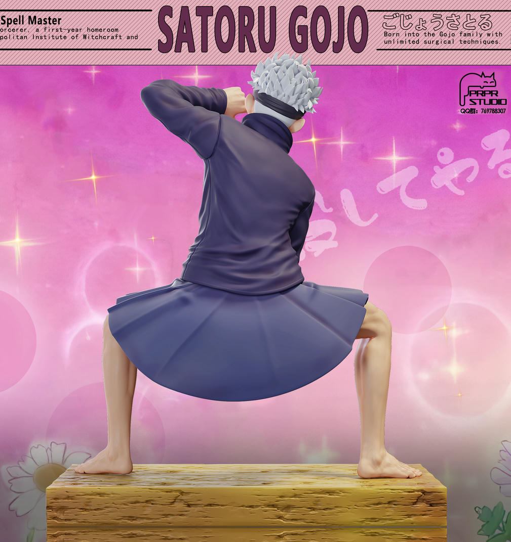 Jujutsu Kaisen Funny Series #2 Satoru Gojo in a JK Skirt Iconic Anime Scene Statue(GK) - PRPR Studio