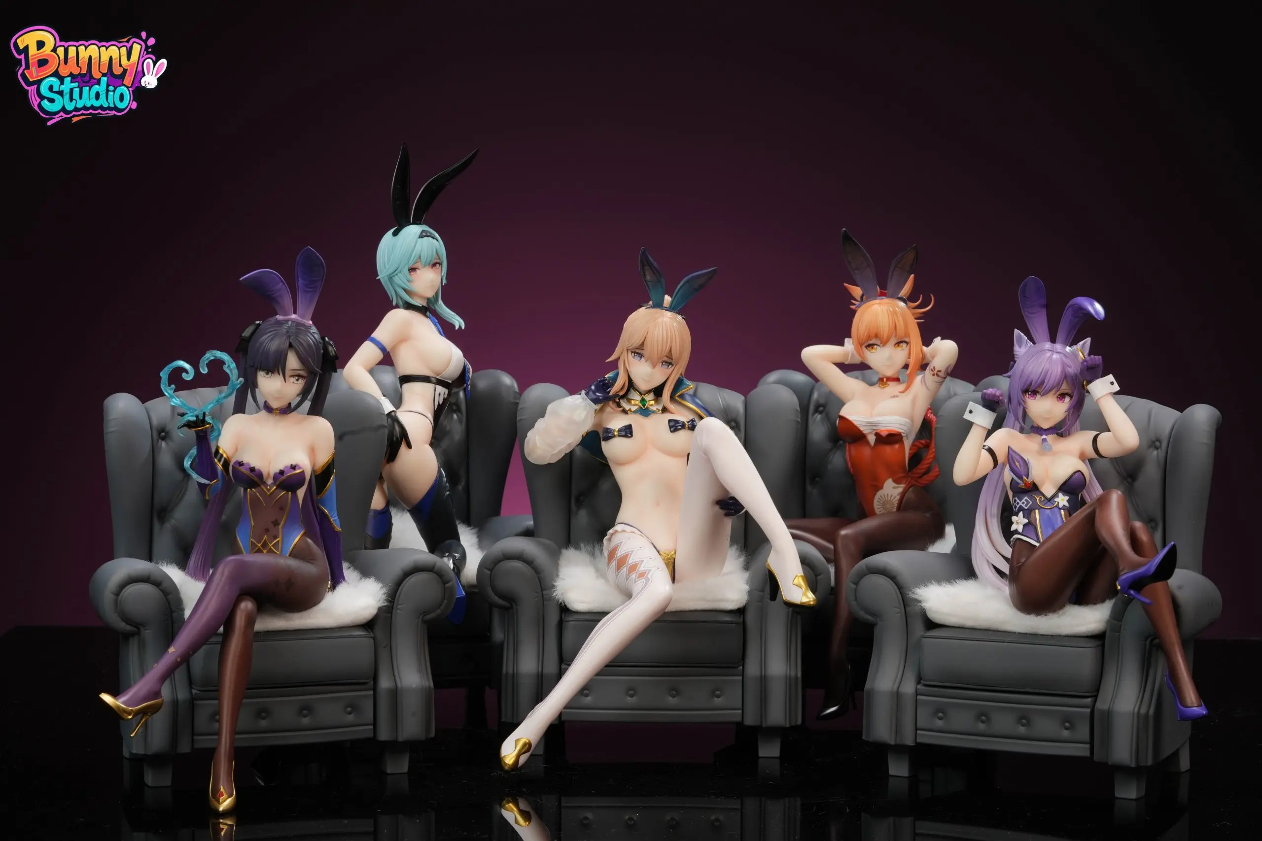Genshin Impact Bunny Girl #3 Keqing & Mona & Yoimiya & Eula & Jean Statue(GK) - Bunny Studio