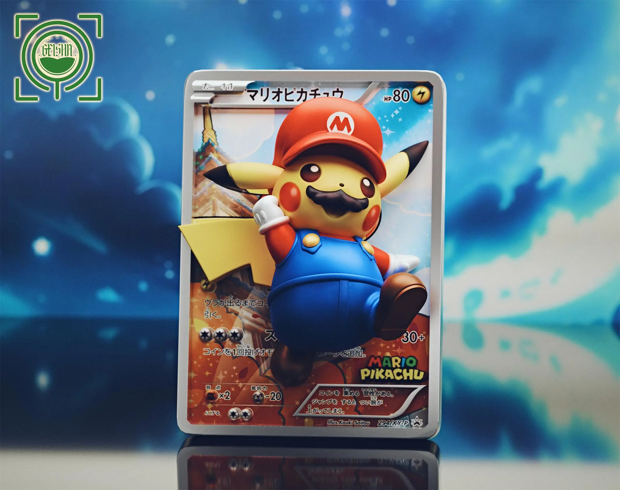 Pokemon Card #15 & #16 Mario Pikachu & Luigi Pikachu Statue(GK) -GEISHA Studio