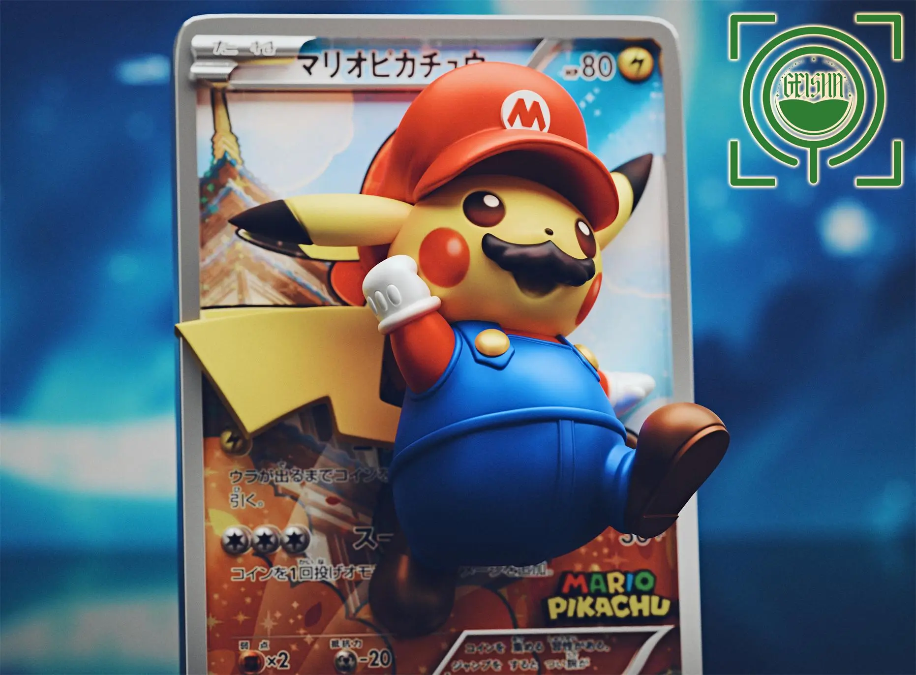 Pokemon Card #15 & #16 Mario Pikachu & Luigi Pikachu Statue(GK) -GEISHA Studio