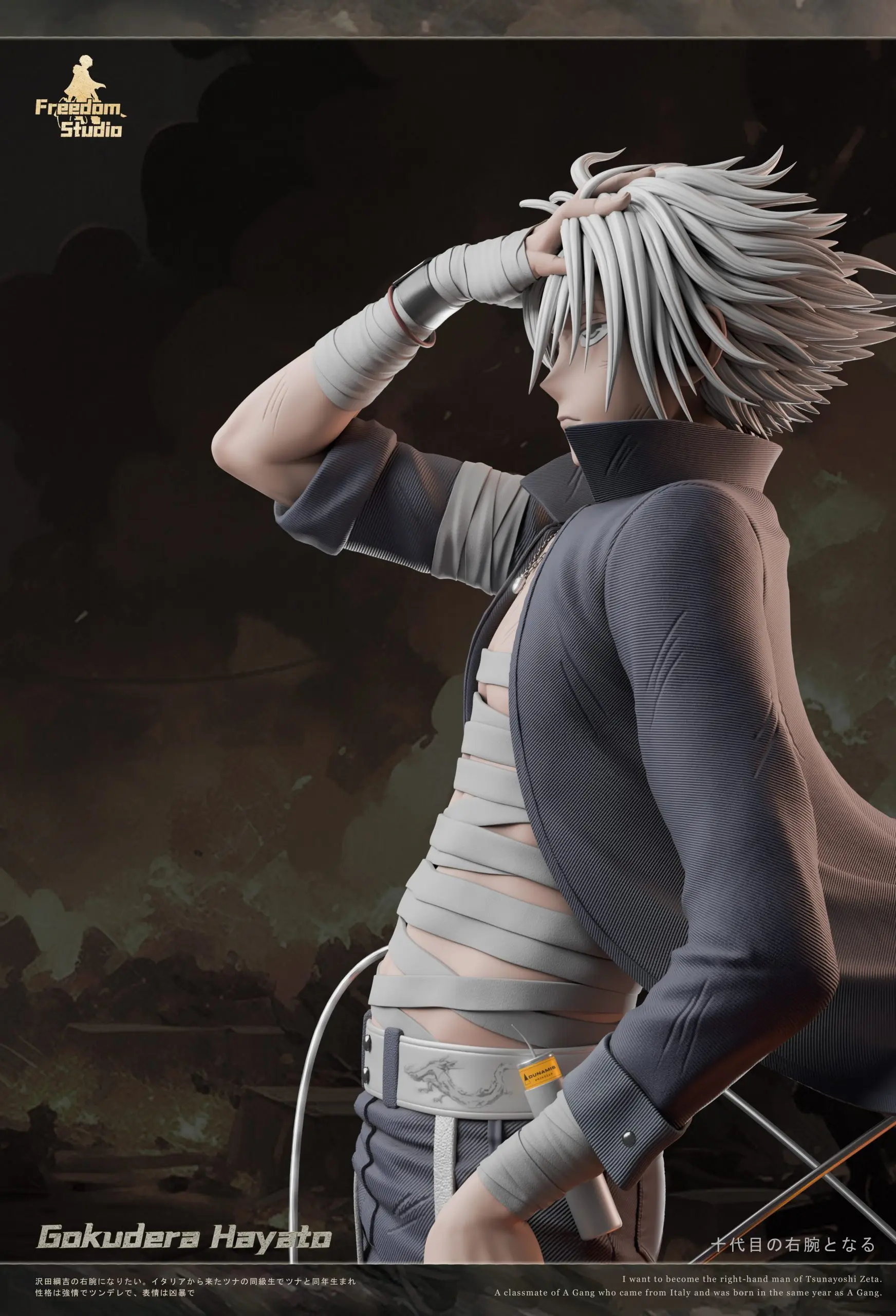 Katekyo Hitman Reborn Gokudera Hayato Statue(GK)-Freedom Studio